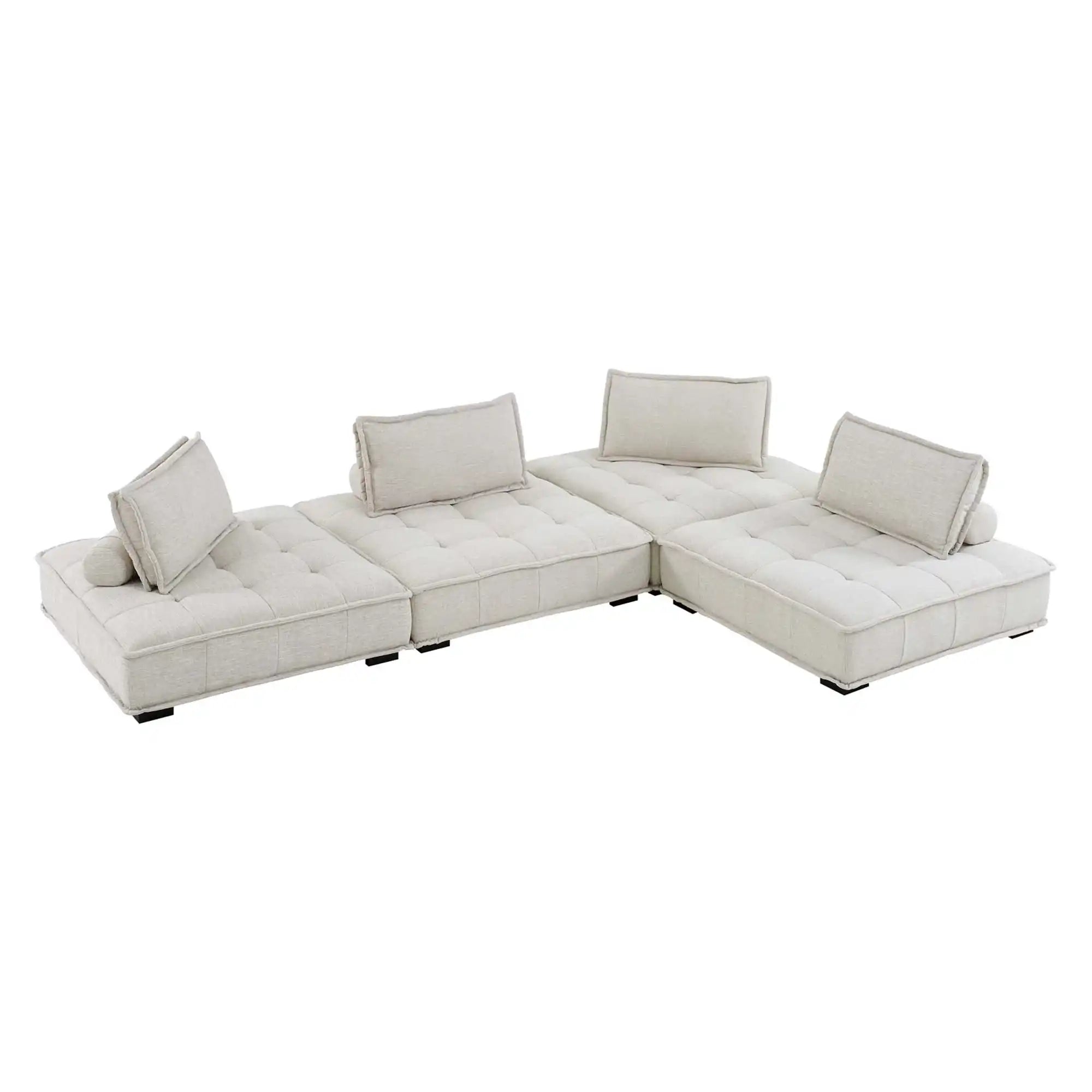 Saunter 4-Piece Tufted Fabric Fabric Sectional Sofa by Modway - Best Buy Furniture