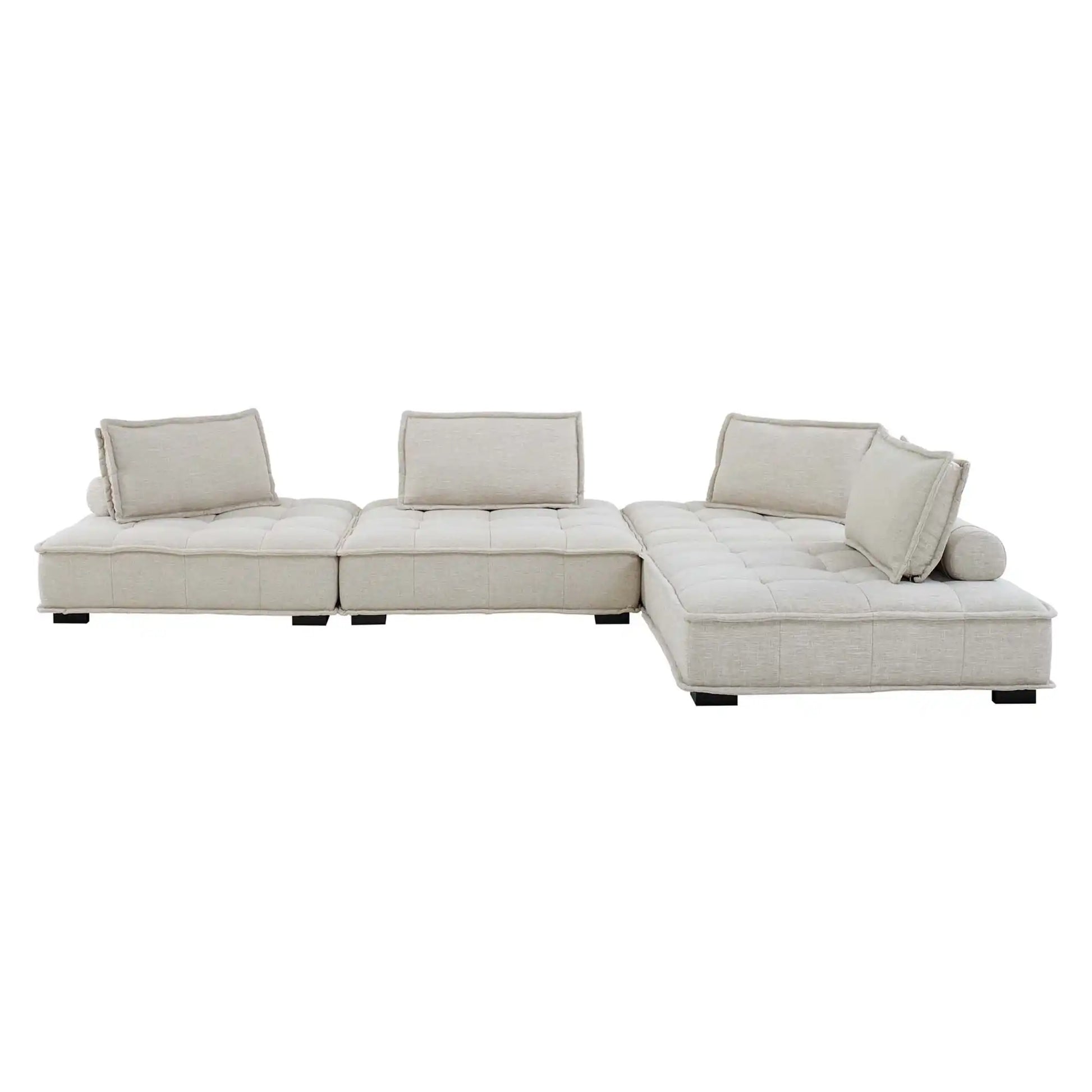 Saunter 4-Piece Tufted Fabric Fabric Sectional Sofa by Modway - Best Buy Furniture