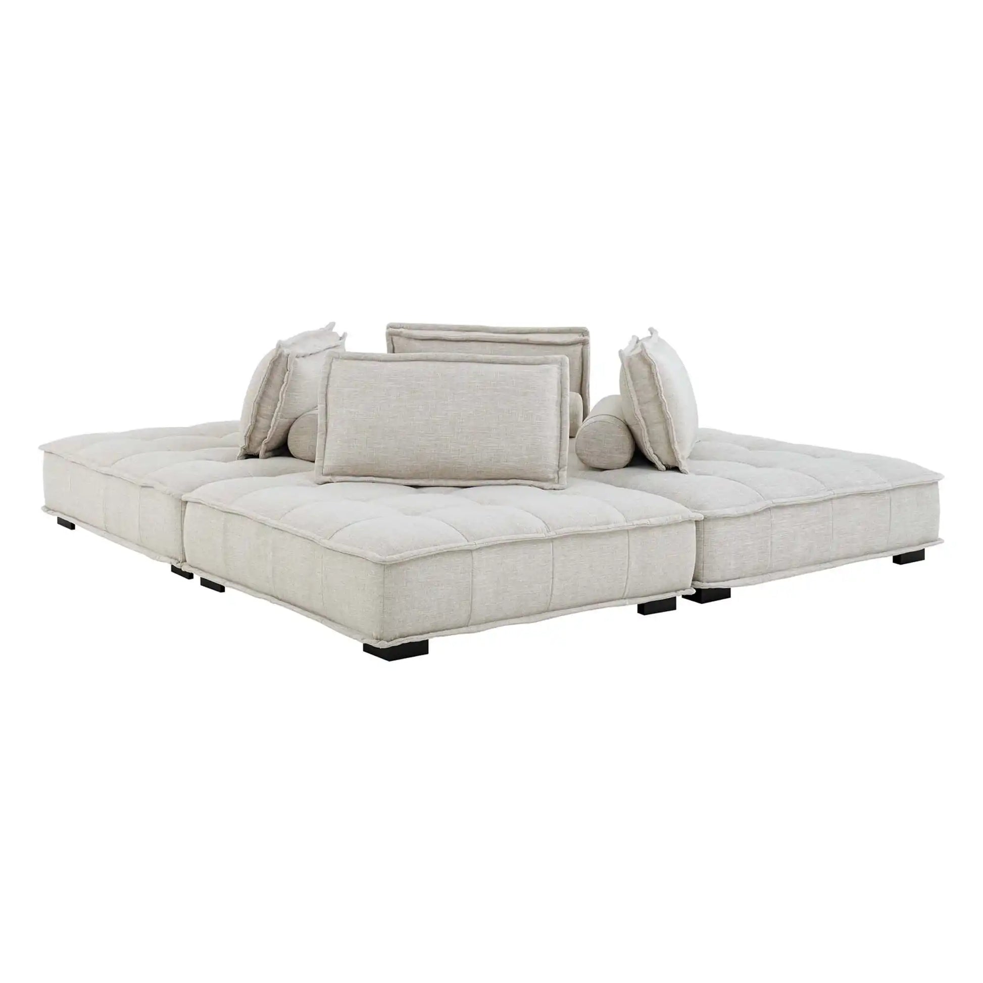 Saunter 4-Piece Tufted Fabric Fabric Sectional Sofa by Modway - Best Buy Furniture