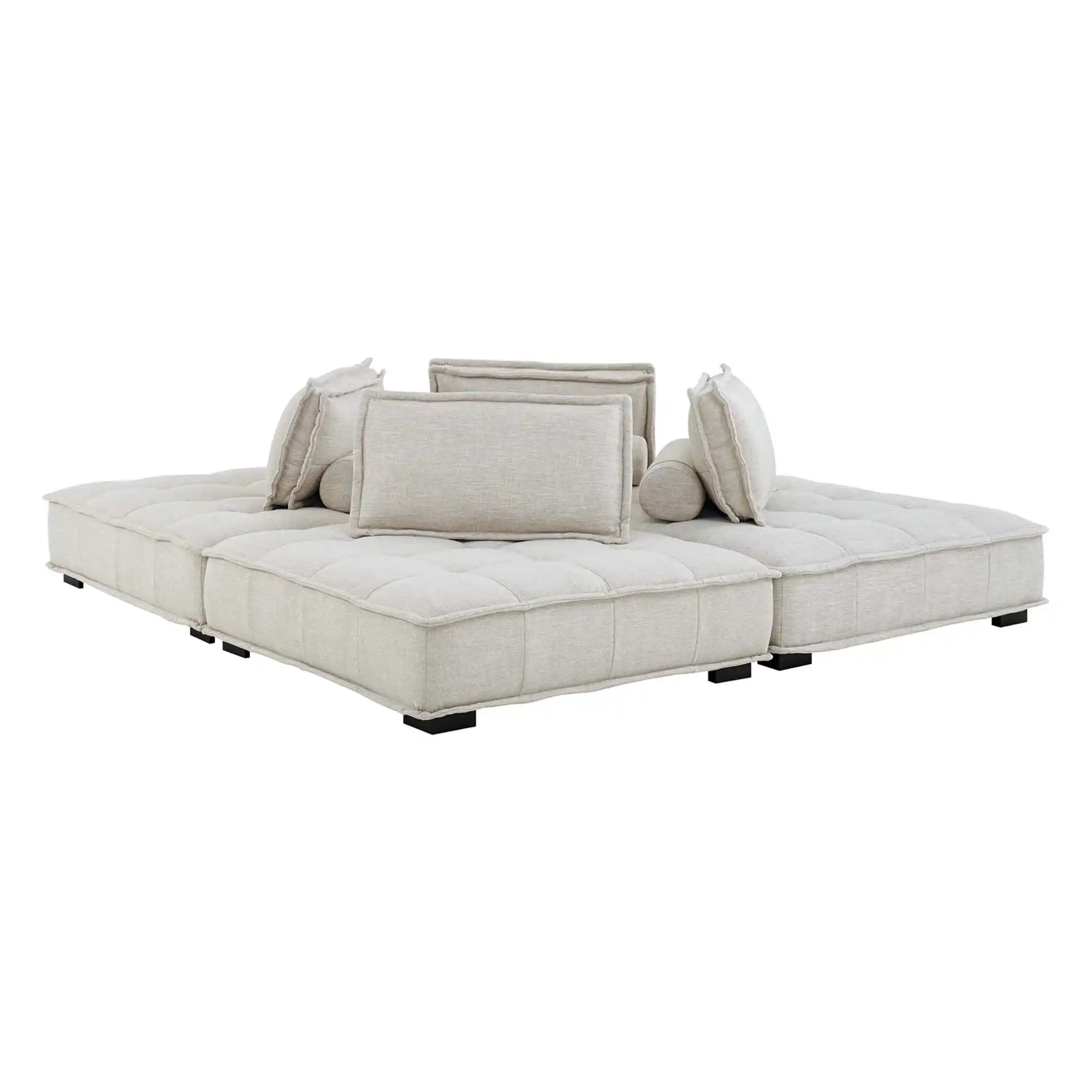 Saunter 4-Piece Tufted Fabric Fabric Sectional Sofa by Modway - Best Buy Furniture