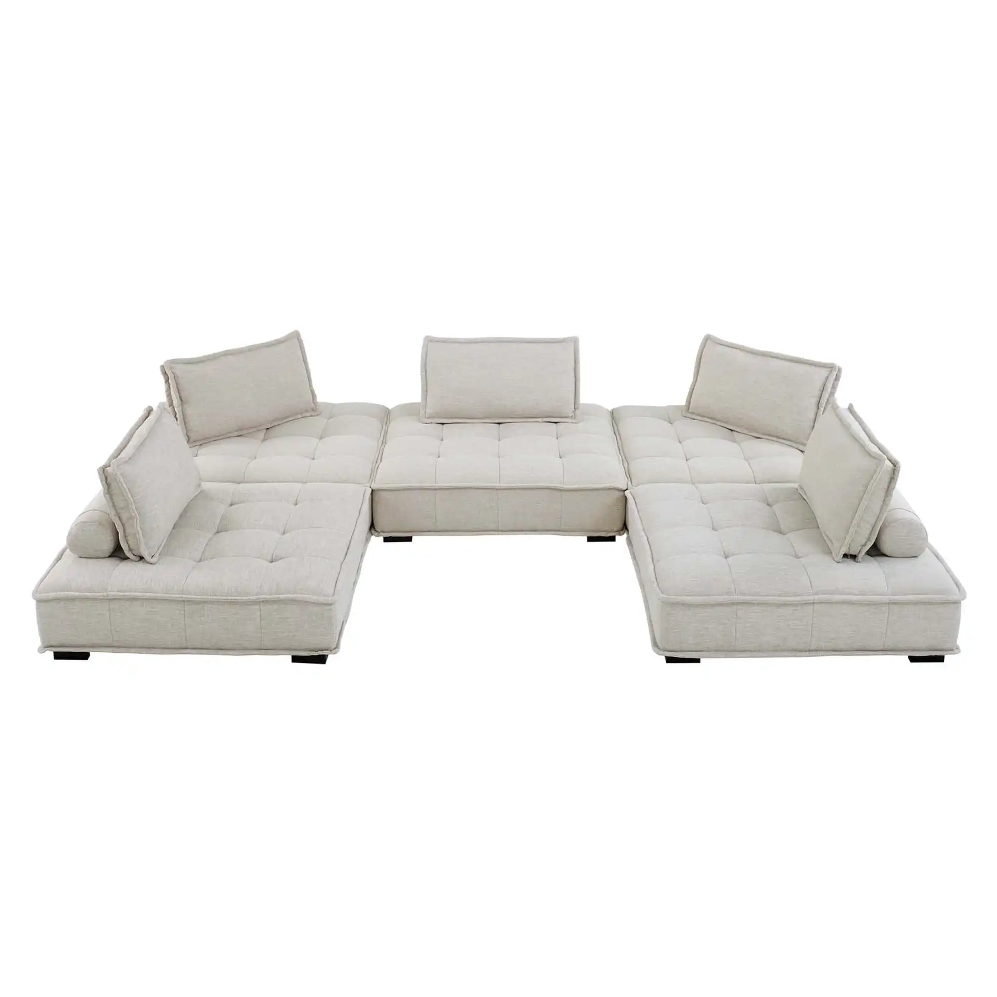 Saunter 5-Piece Tufted Fabric Fabric Sectional Sofa by Modway - Best Buy Furniture