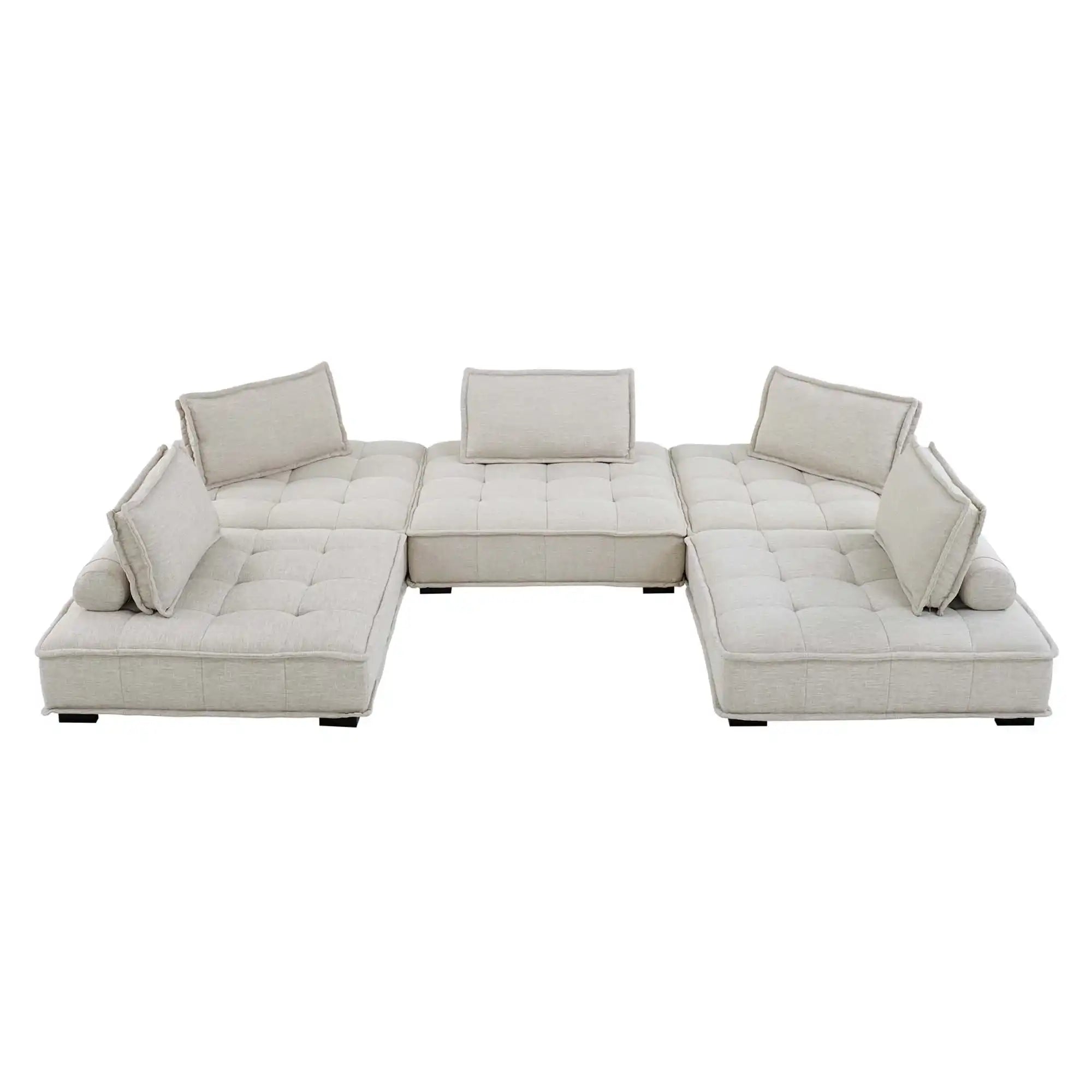 Saunter 5-Piece Tufted Fabric Fabric Sectional Sofa by Modway - Best Buy Furniture