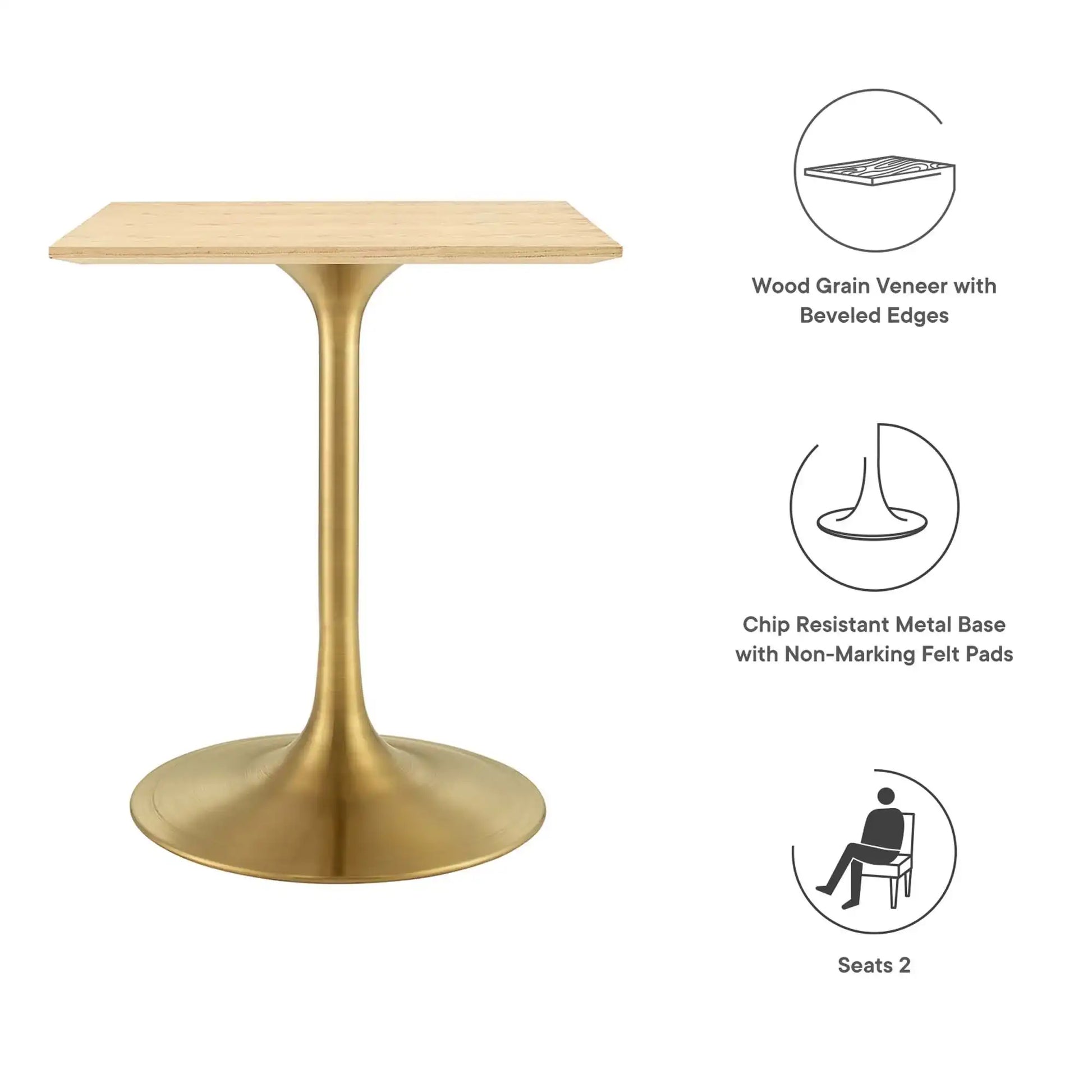 Lippa 24" Square Wood Dining Table by Modway - Best Buy Furniture
