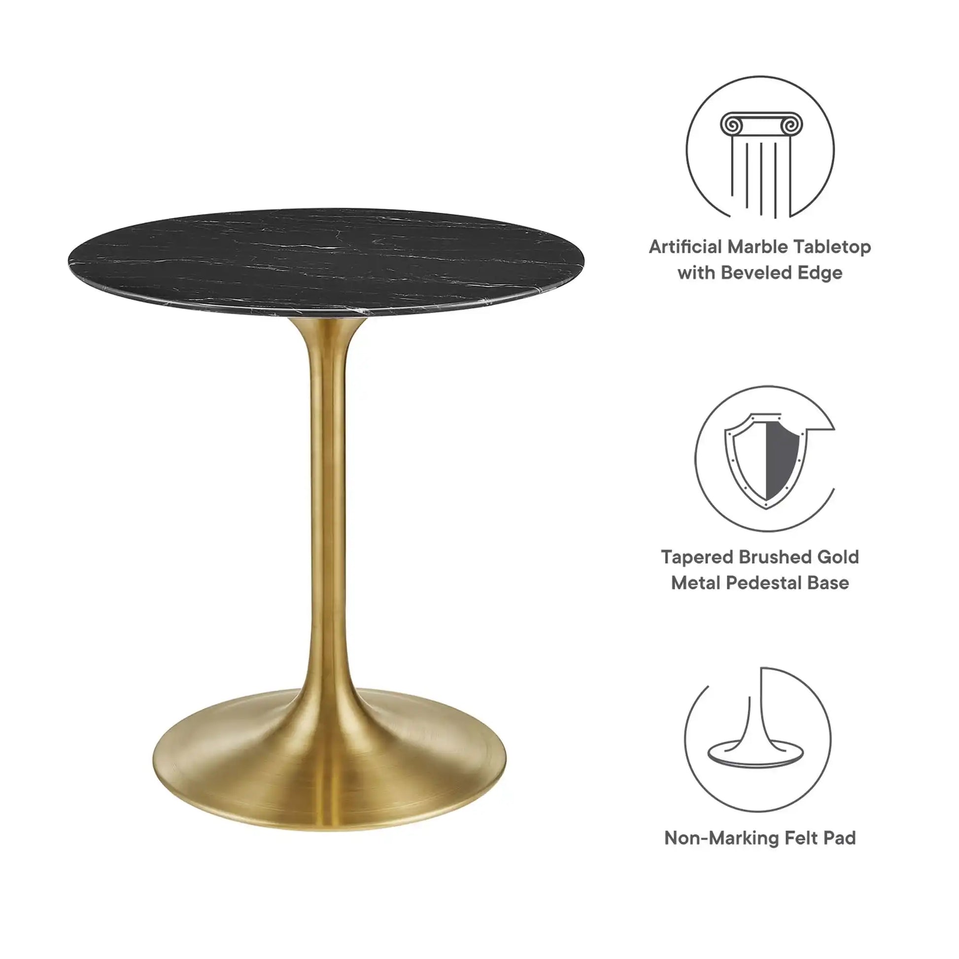 Lippa 28" Round Faux Marble Dining Table by Modway - Best Buy Furniture