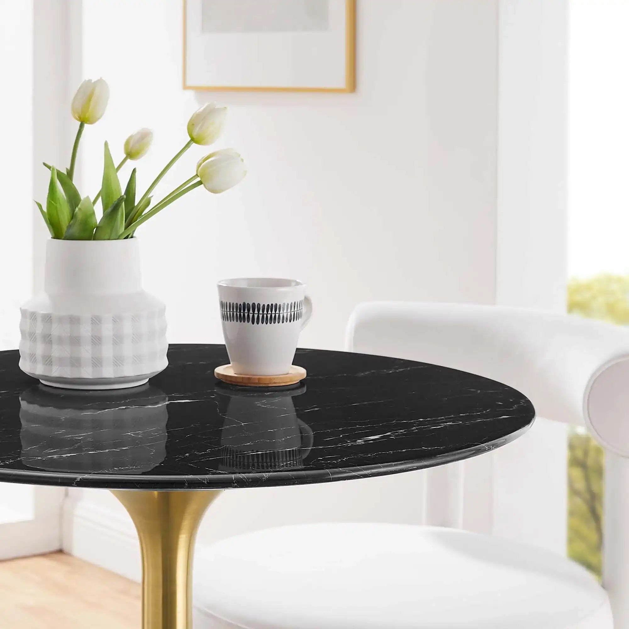Lippa 28" Round Faux Marble Dining Table by Modway - Best Buy Furniture