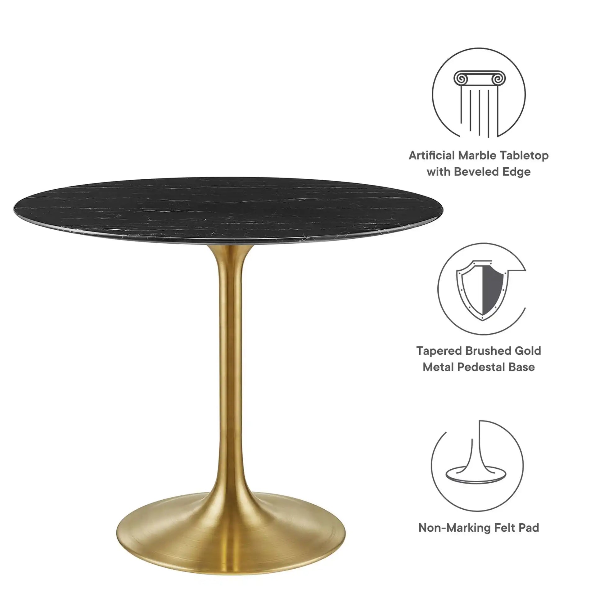 Lippa 36" Round Faux Marble Dining Table by Modway - Best Buy Furniture
