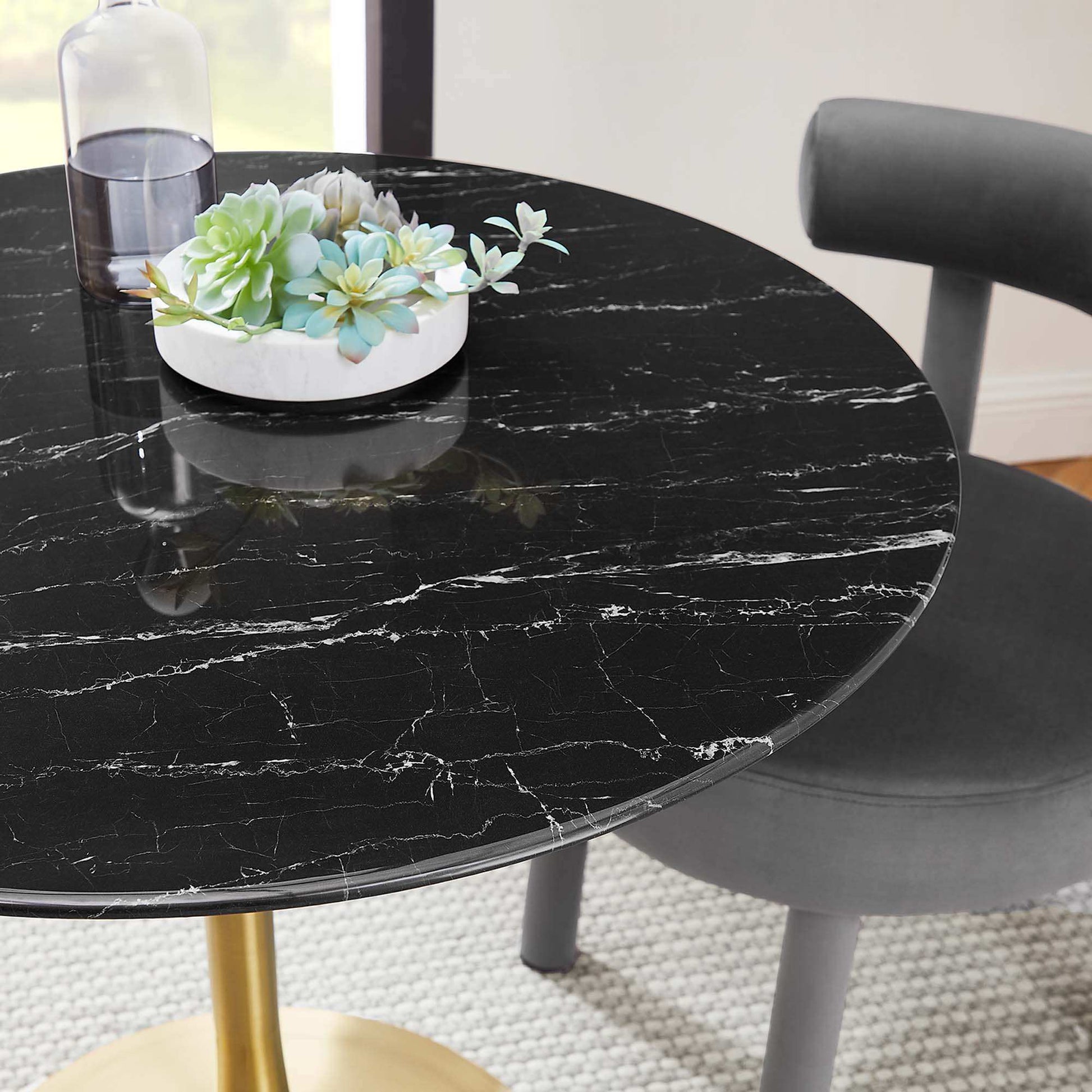 Lippa 36" Round Faux Marble Dining Table by Modway - Best Buy Furniture