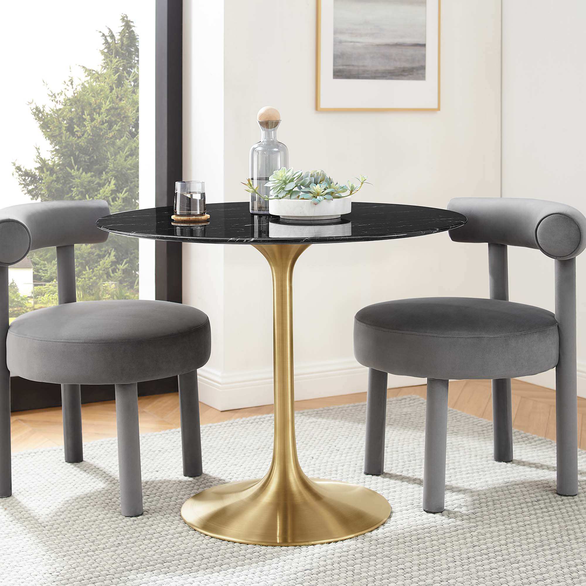 Lippa 36" Round Faux Marble Dining Table by Modway - Best Buy Furniture