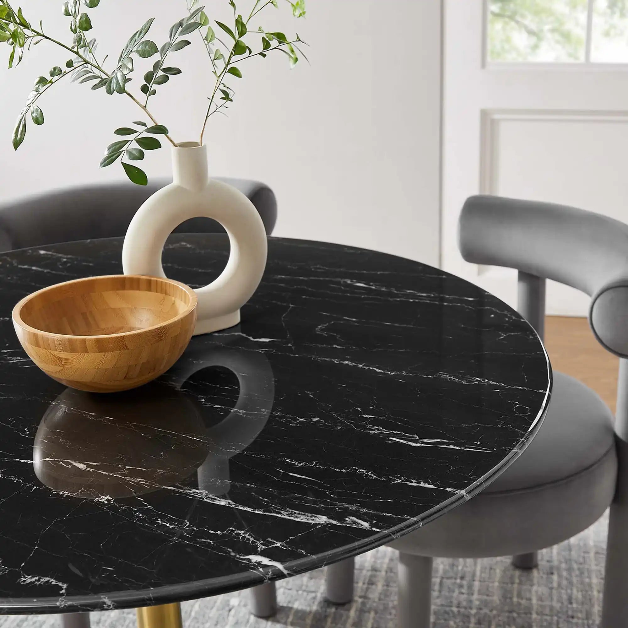 Lippa 40" Round Faux Marble Dining Table by Modway - Best Buy Furniture
