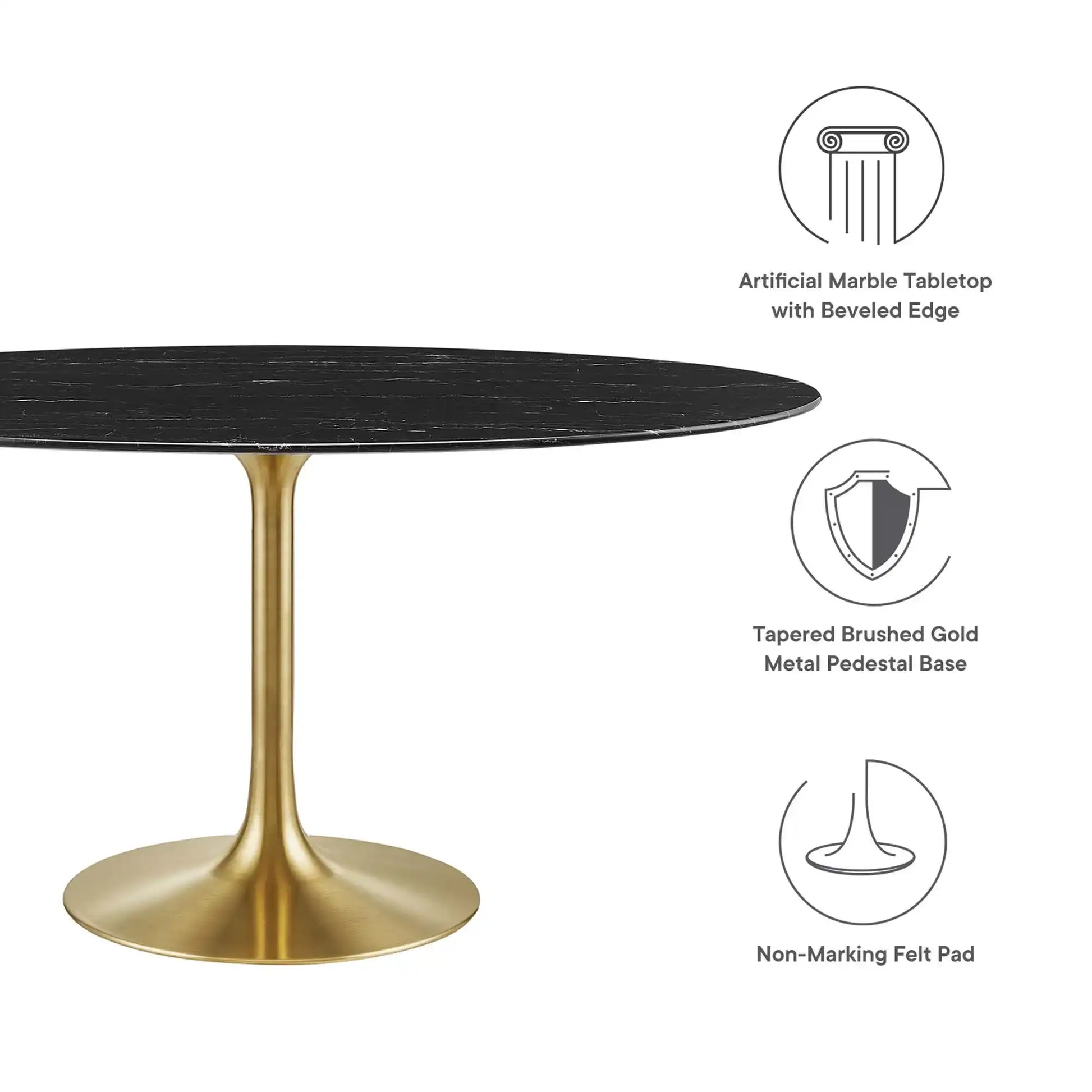 Lippa 60" Oval Faux Marble Dining Table by Modway - Best Buy Furniture