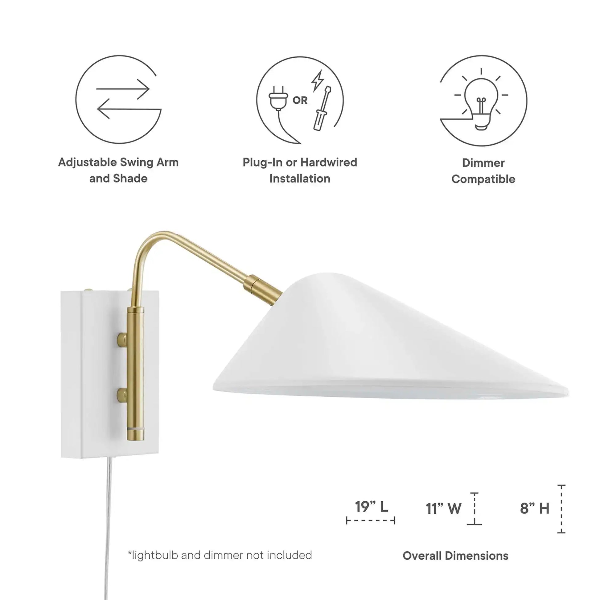 Journey 7" Swing Arm Wall Sconce by Modway - Best Buy Furniture
