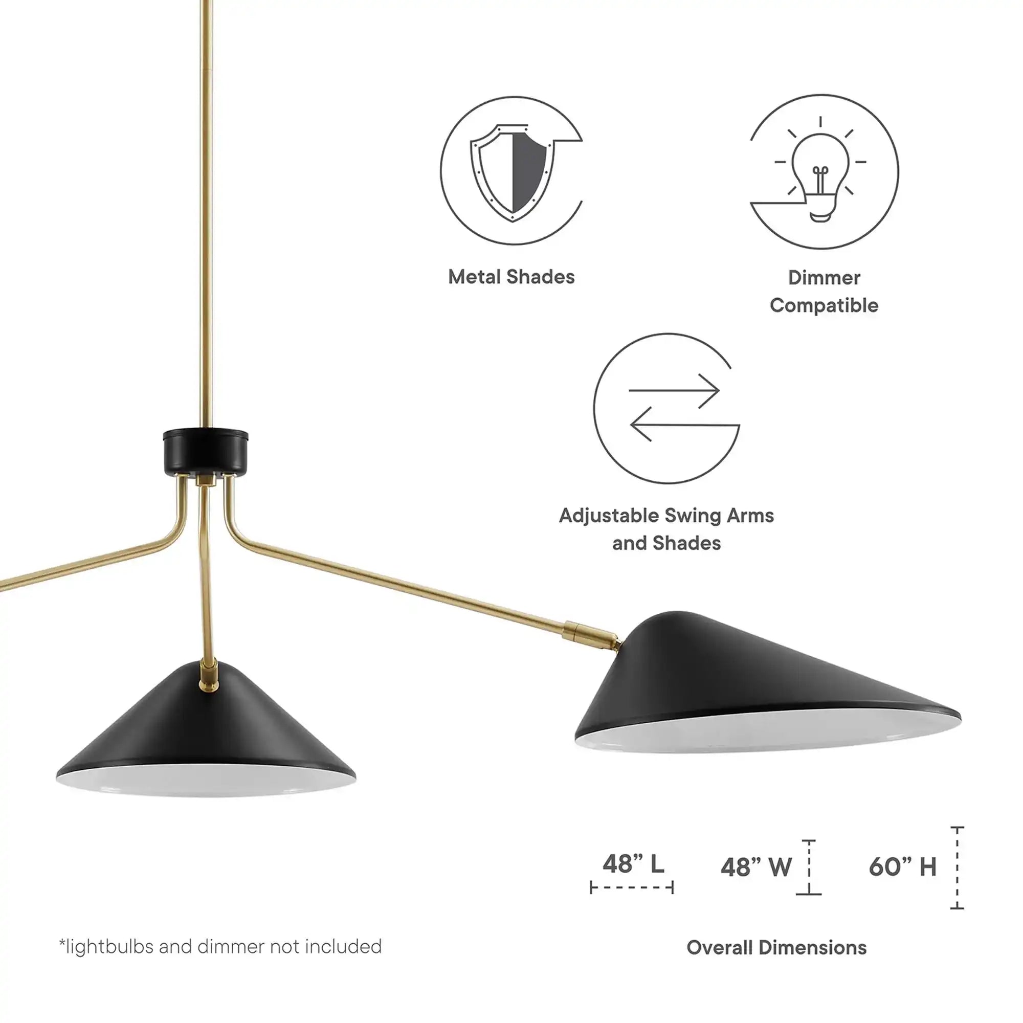 Journey 3-Light 14" Arm Pendant by Modway - Best Buy Furniture