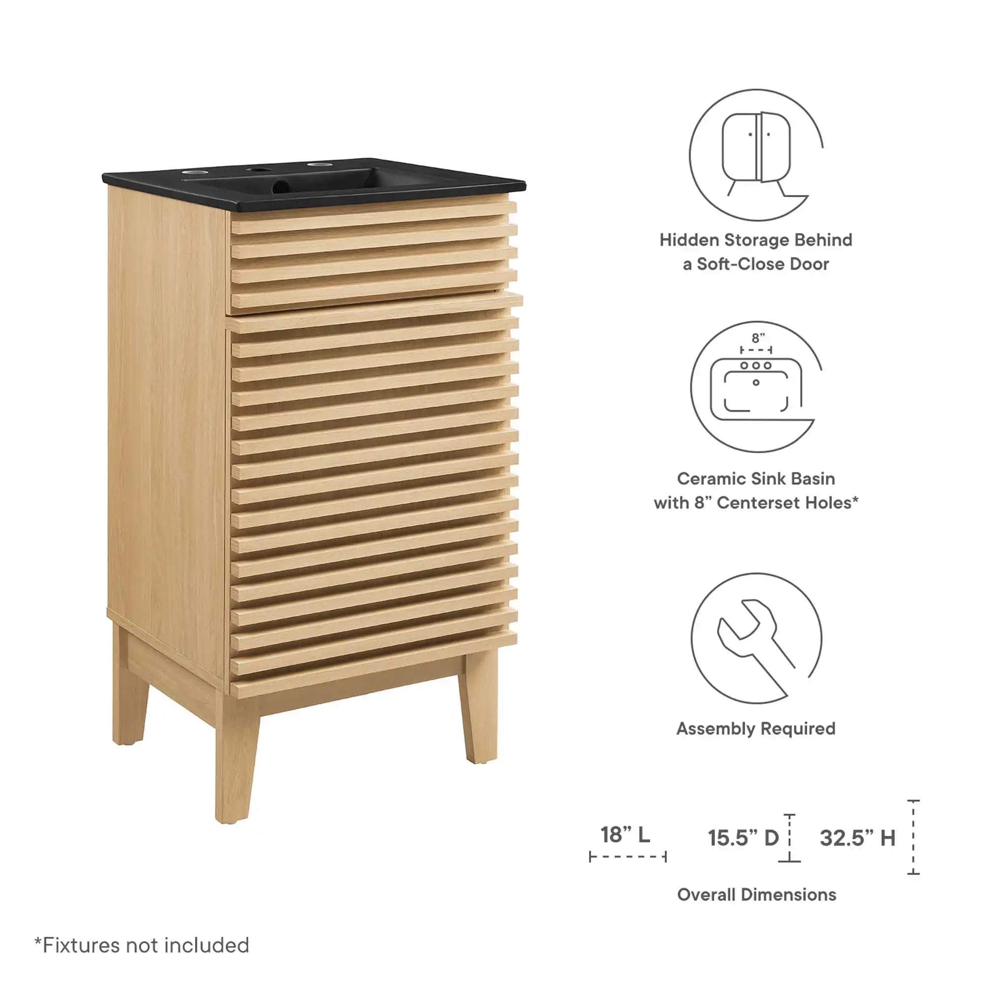 Render 18" Bathroom Vanity by Modway - Best Buy Furniture