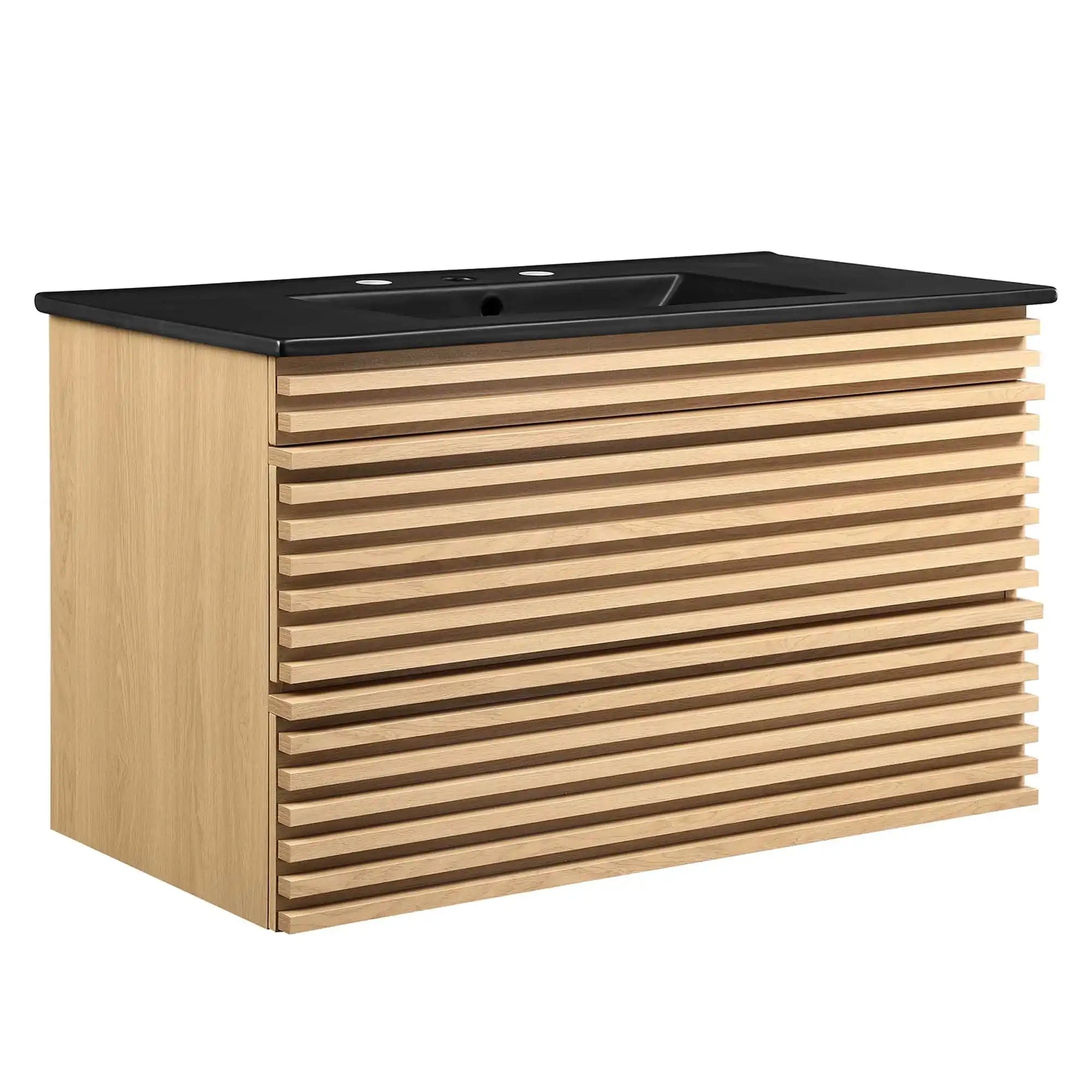 Render 36" Wall-Mount Bathroom Vanity by Modway - Best Buy Furniture