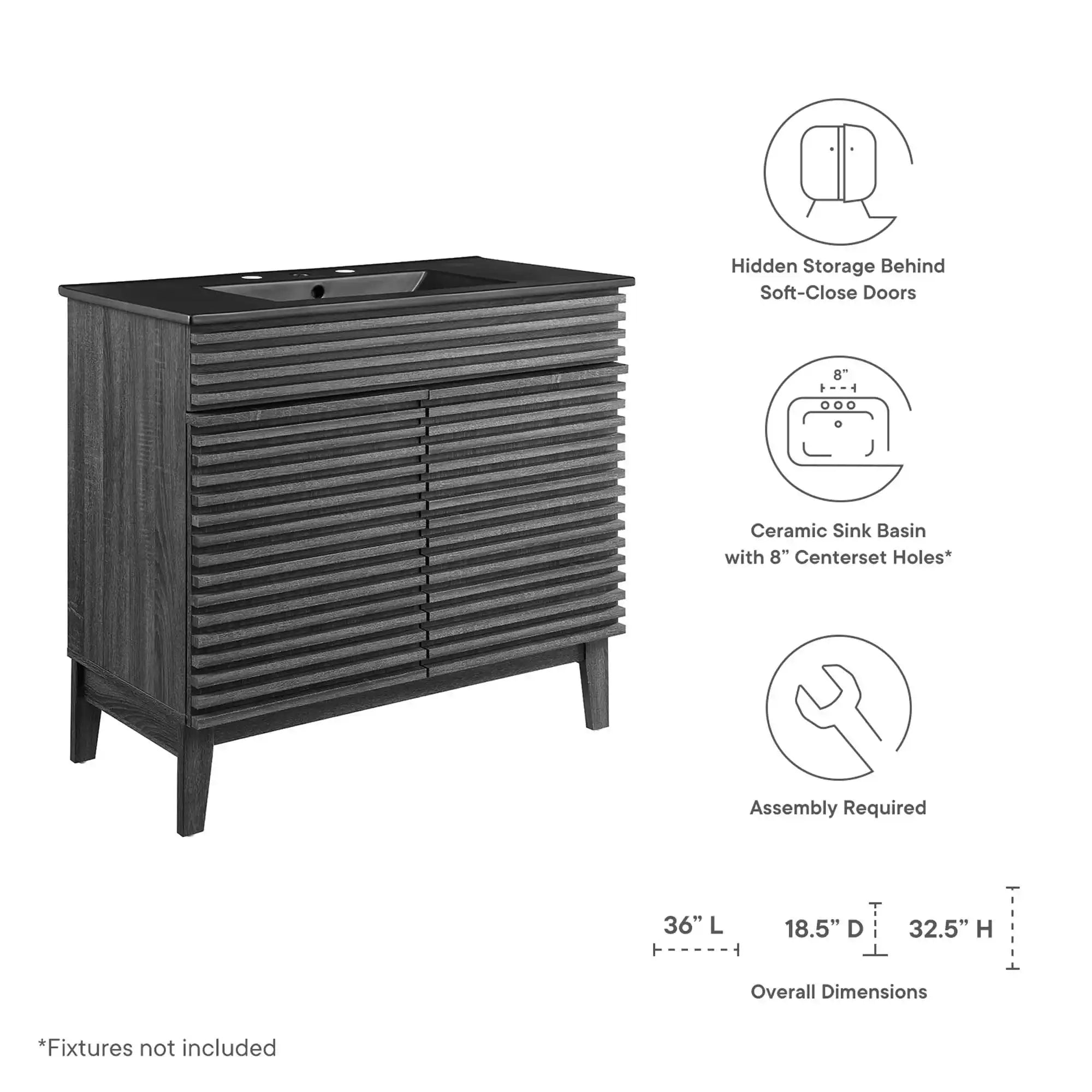 Render 36" Bathroom Vanity by Modway - Best Buy Furniture