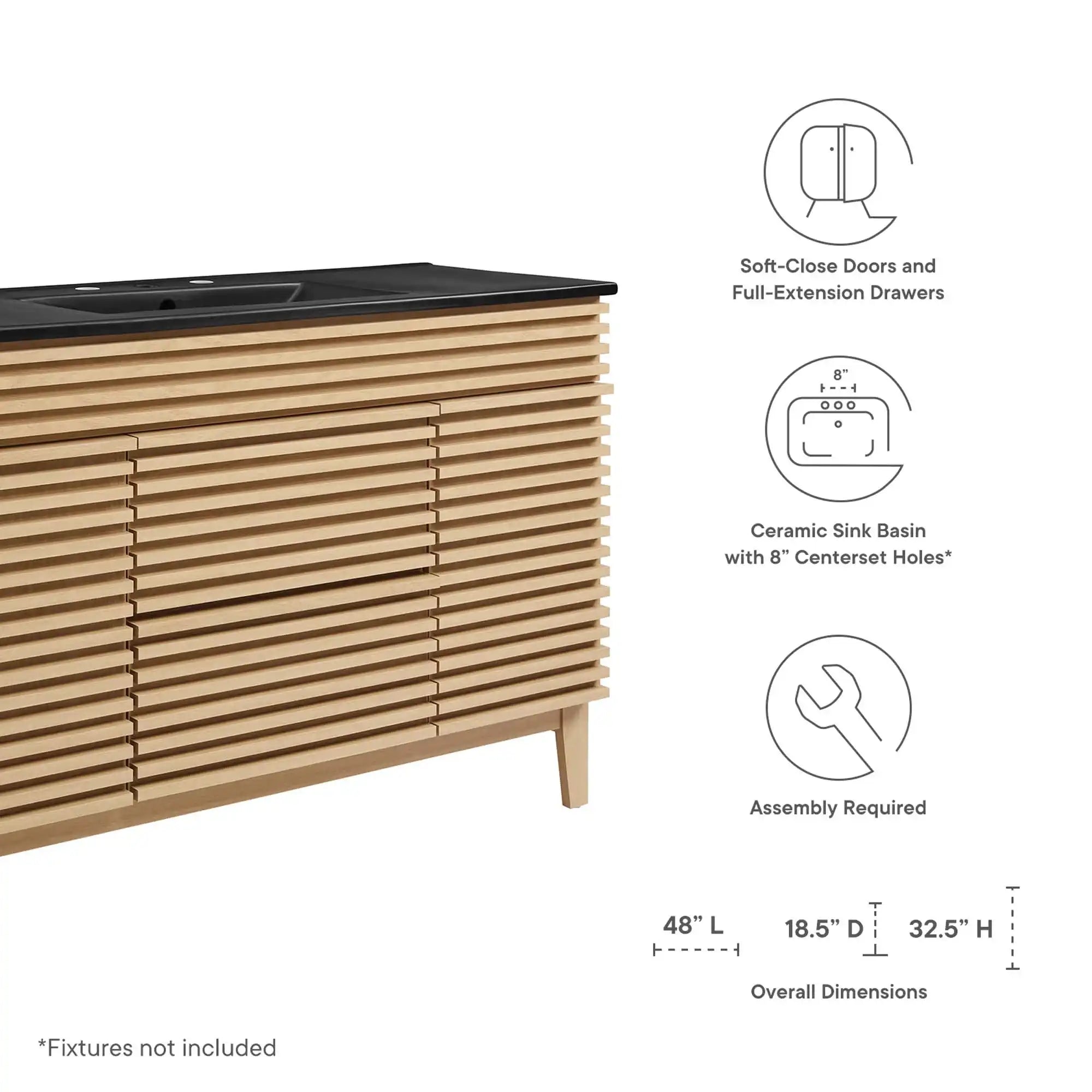 Render 48" Single Sink Bathroom Vanity by Modway - Best Buy Furniture