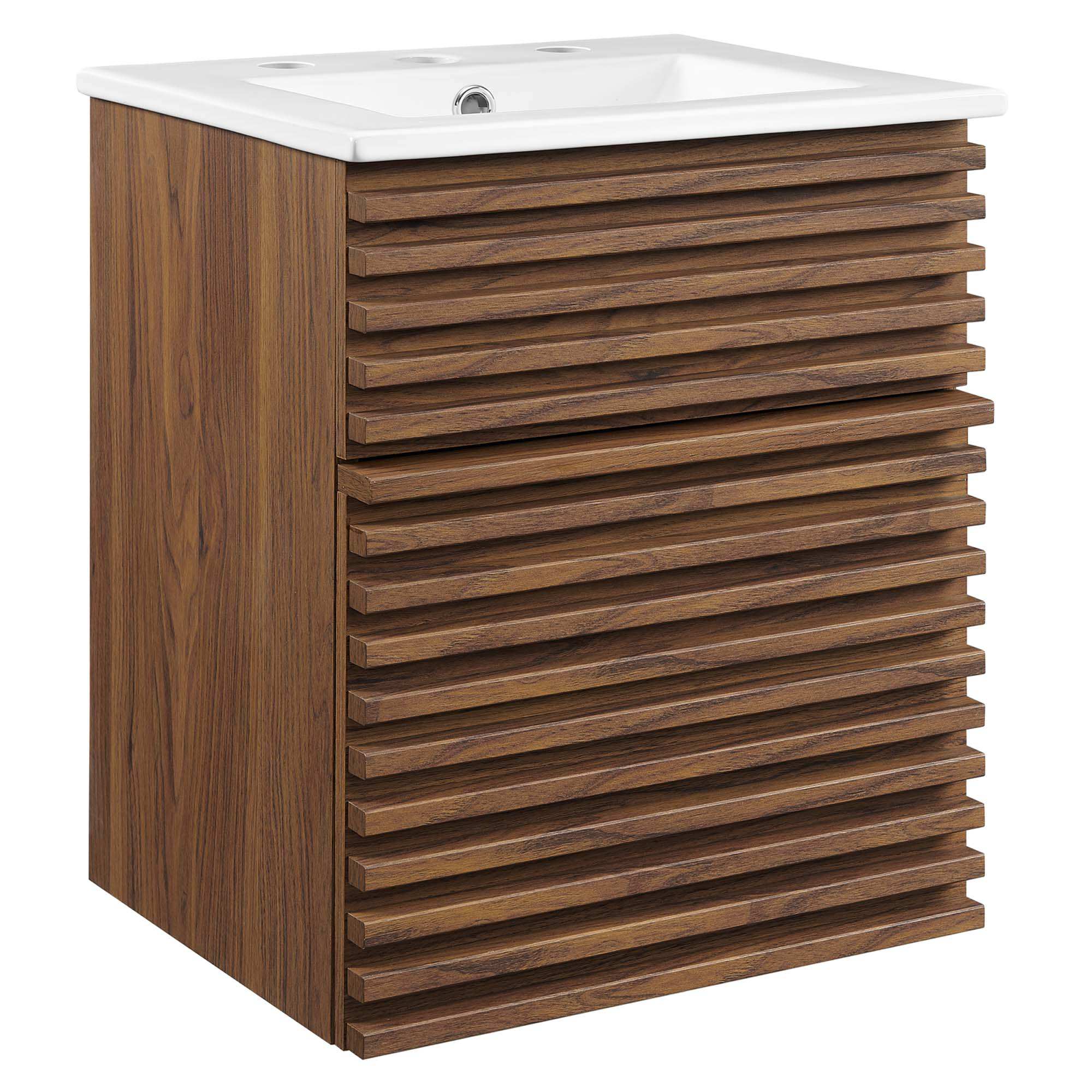 Render 18" Wall-Mount Bathroom Vanity by Modway - Best Buy Furniture