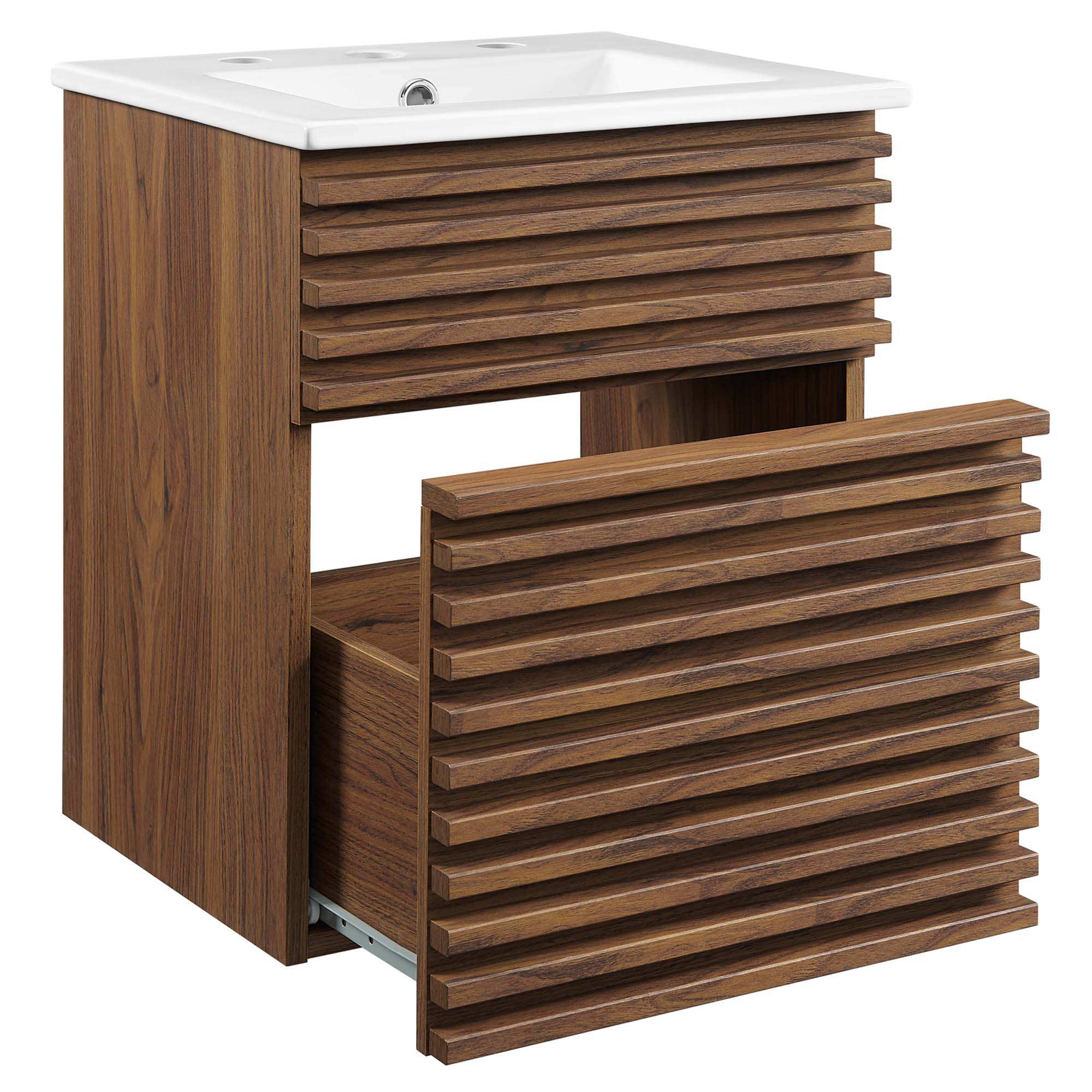 Render 18" Wall-Mount Bathroom Vanity by Modway - Best Buy Furniture