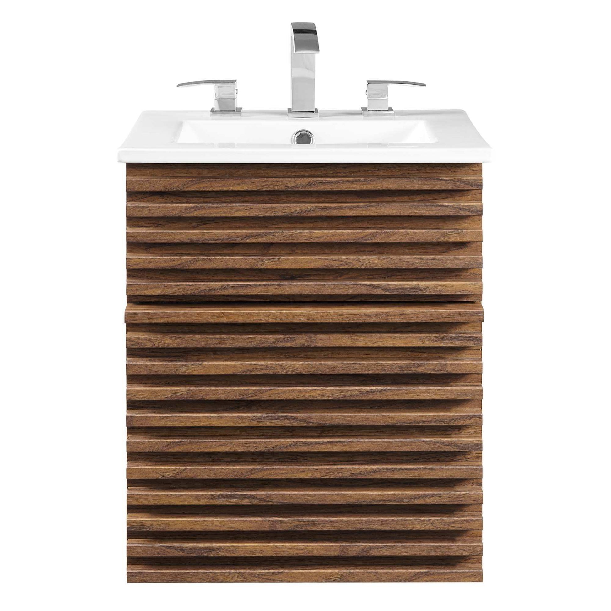 Render 18" Wall-Mount Bathroom Vanity by Modway - Best Buy Furniture