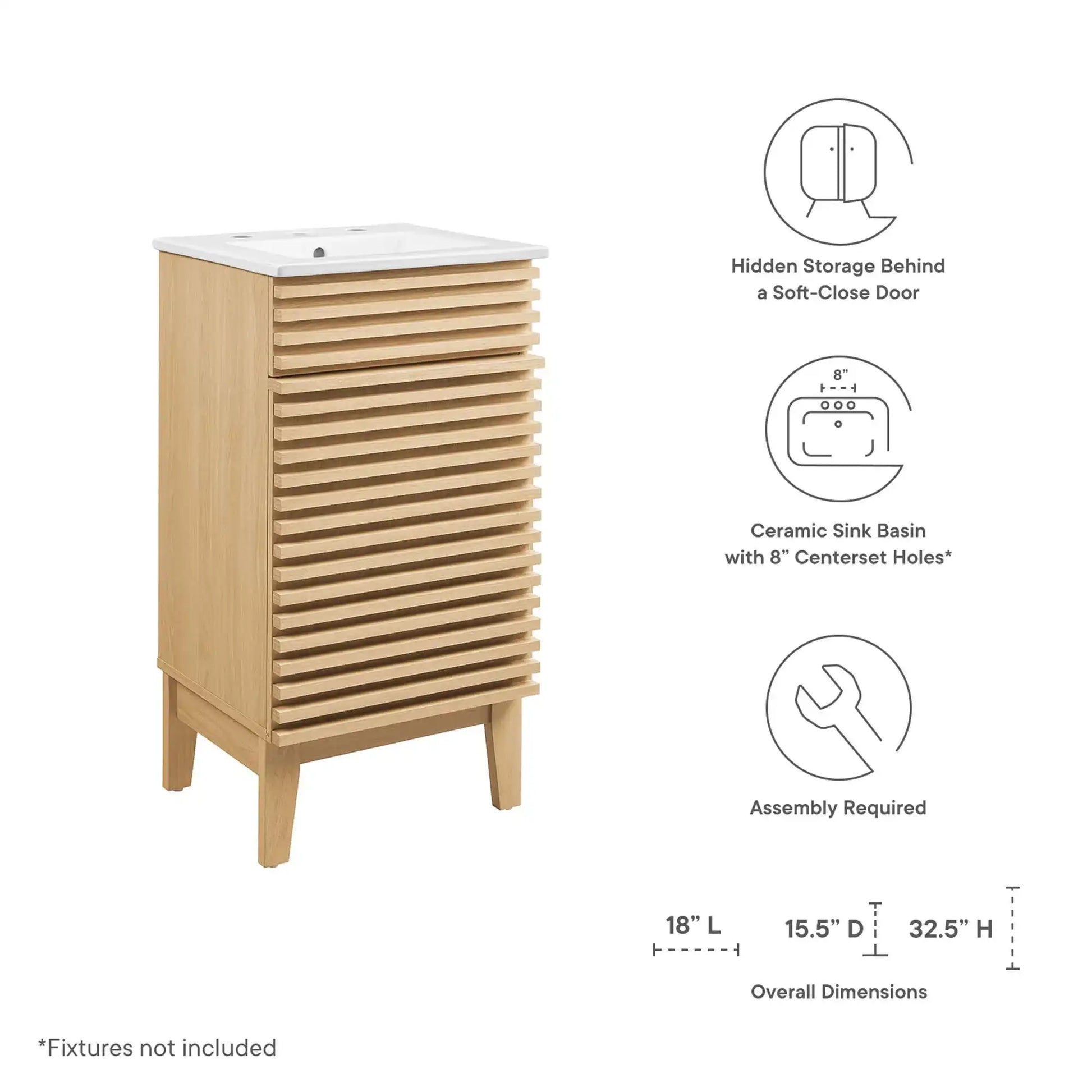 Render 18" Bathroom Vanity Cabinet by Modway - Best Buy Furniture
