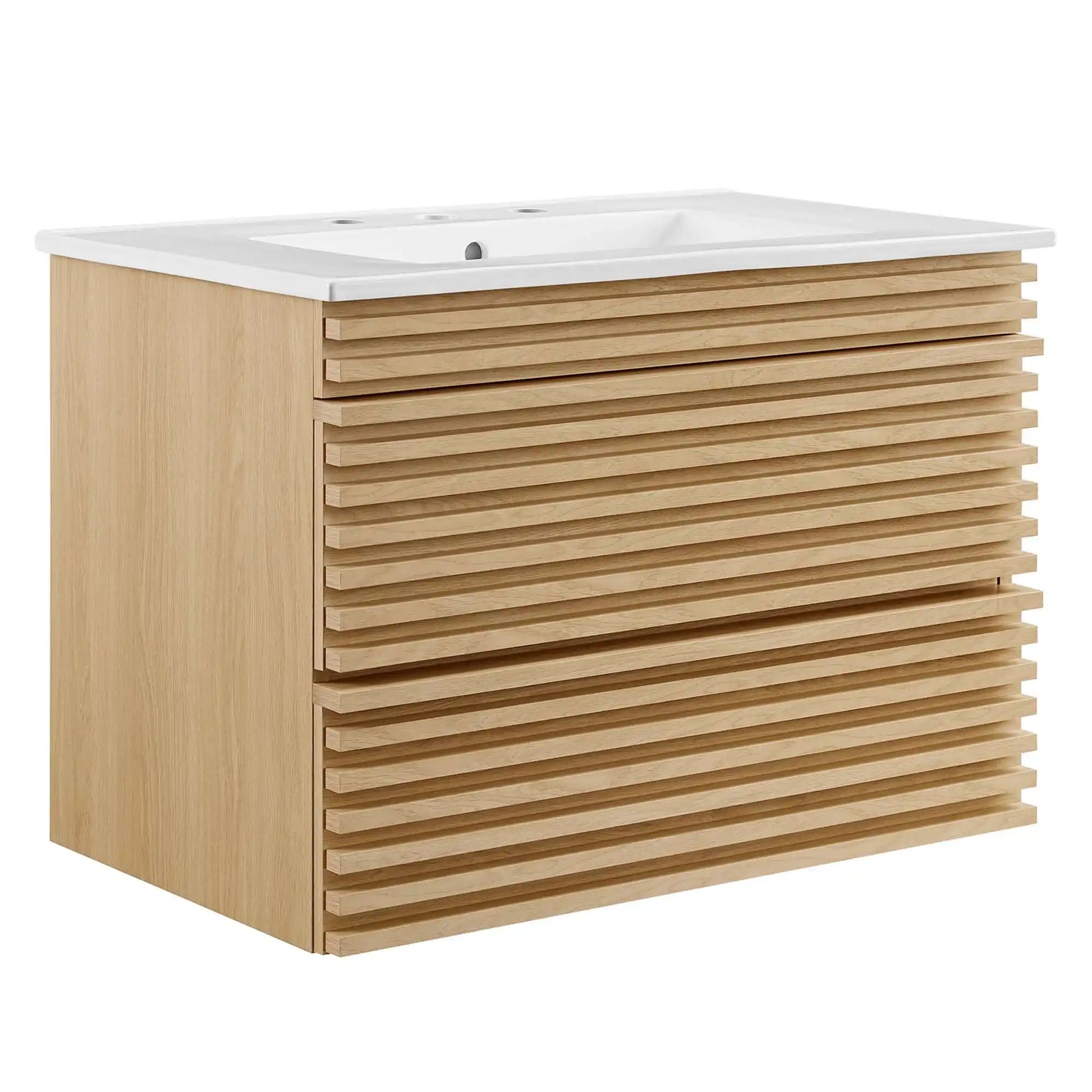 Render 30" Wall-Mount Bathroom Vanity by Modway - Best Buy Furniture