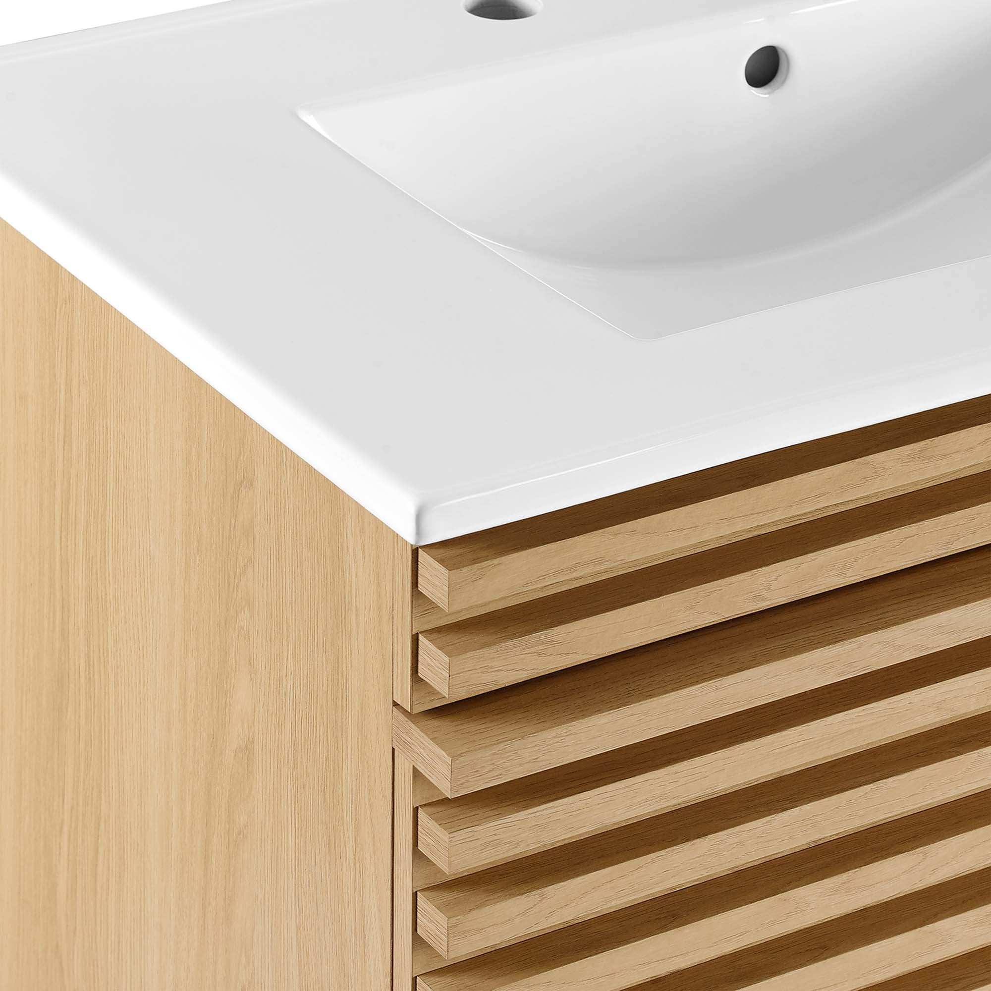 Render 30" Wall-Mount Bathroom Vanity by Modway - Best Buy Furniture
