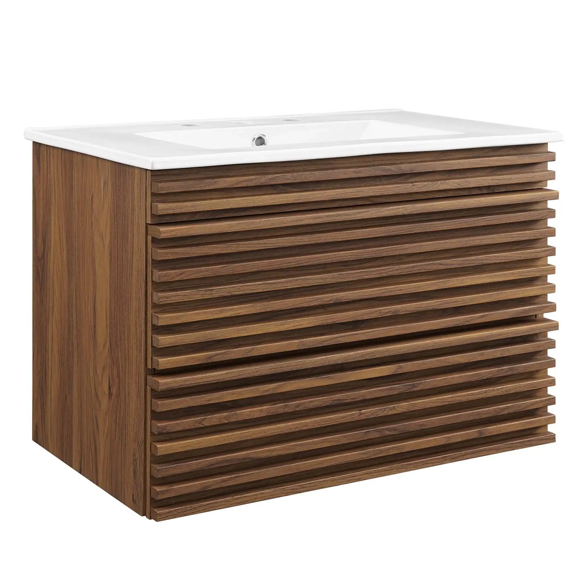 Render 30" Wall-Mount Bathroom Vanity by Modway - Best Buy Furniture