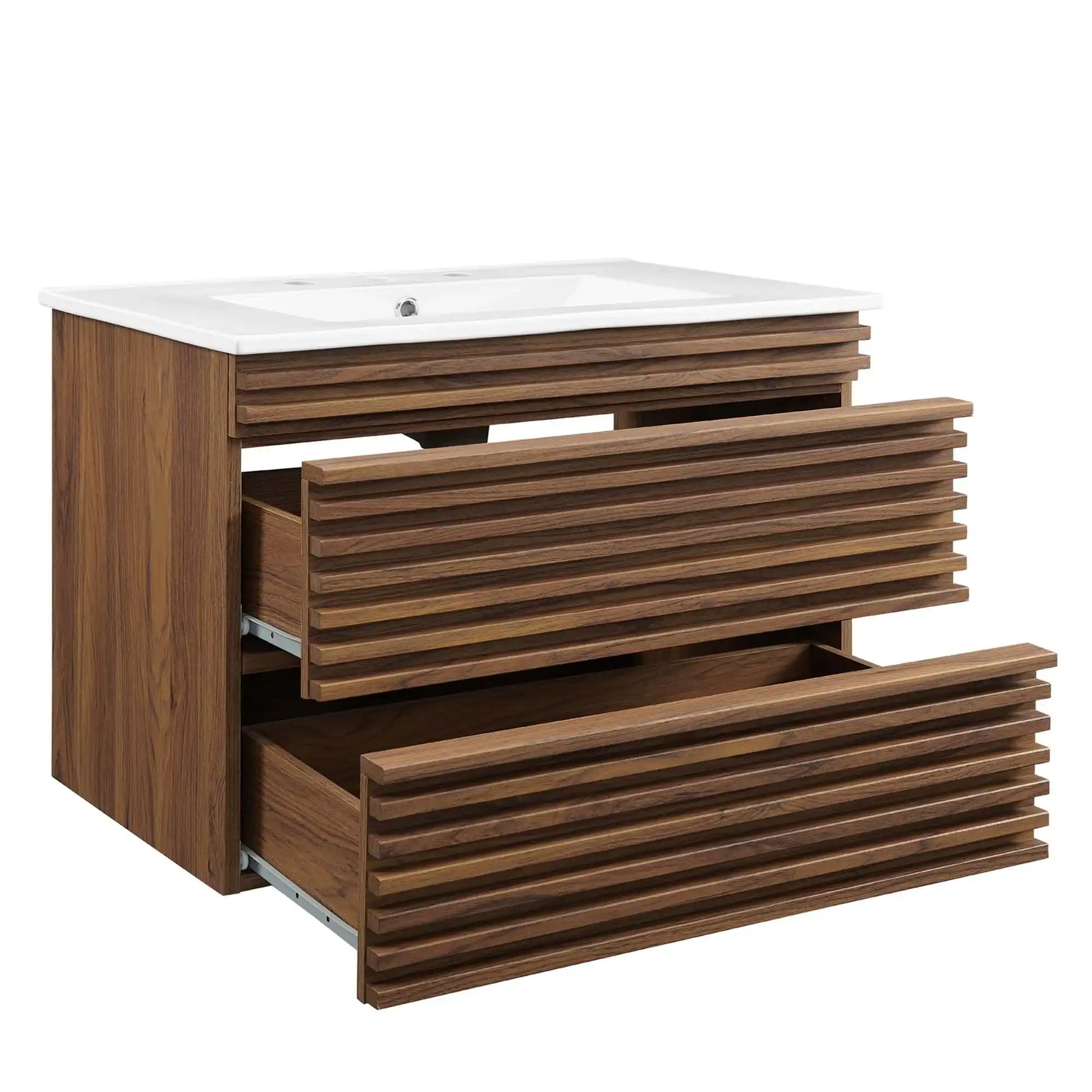 Render 30" Wall-Mount Bathroom Vanity by Modway - Best Buy Furniture