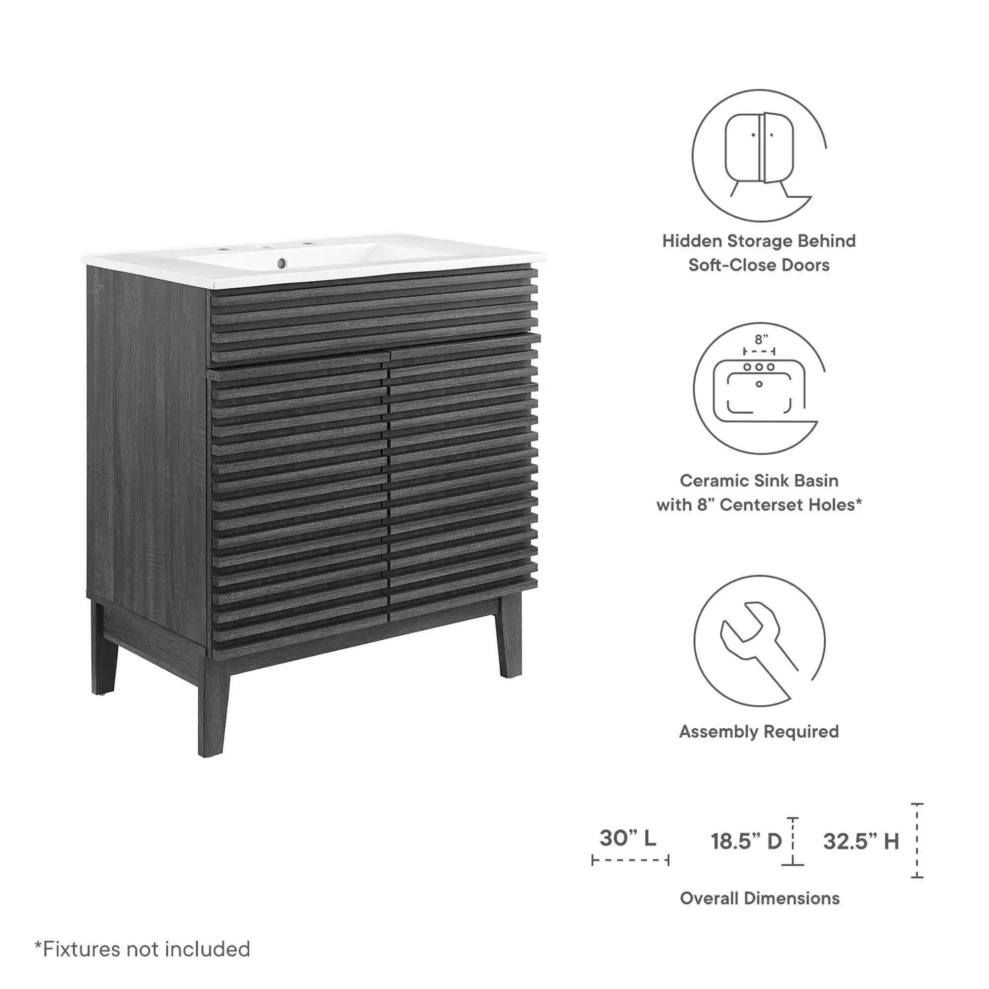 Render 30" Bathroom Vanity Cabinet by Modway - Best Buy Furniture