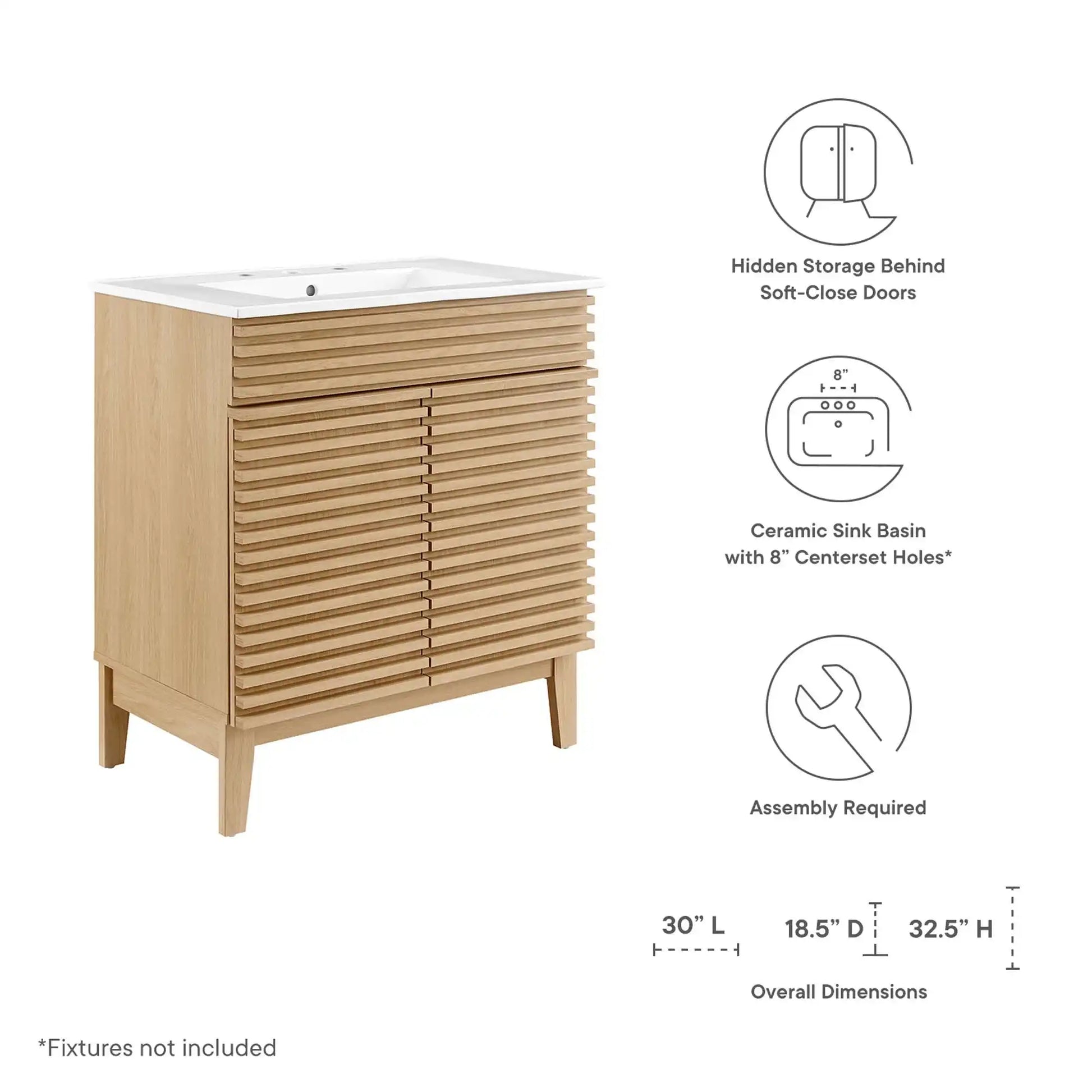 Render 30" Bathroom Vanity Cabinet by Modway - Best Buy Furniture