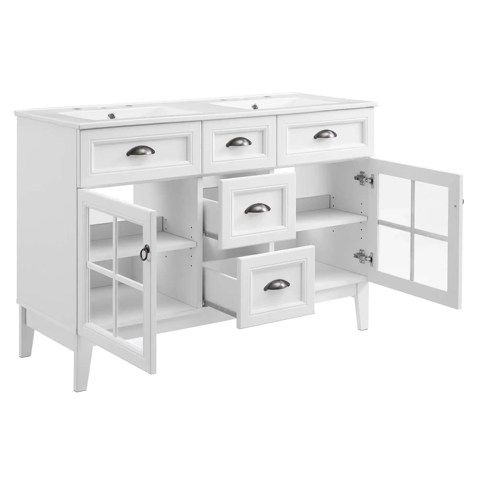 Isle 48" Double Bathroom Vanity Cabinet by Modway - Best Buy Furniture