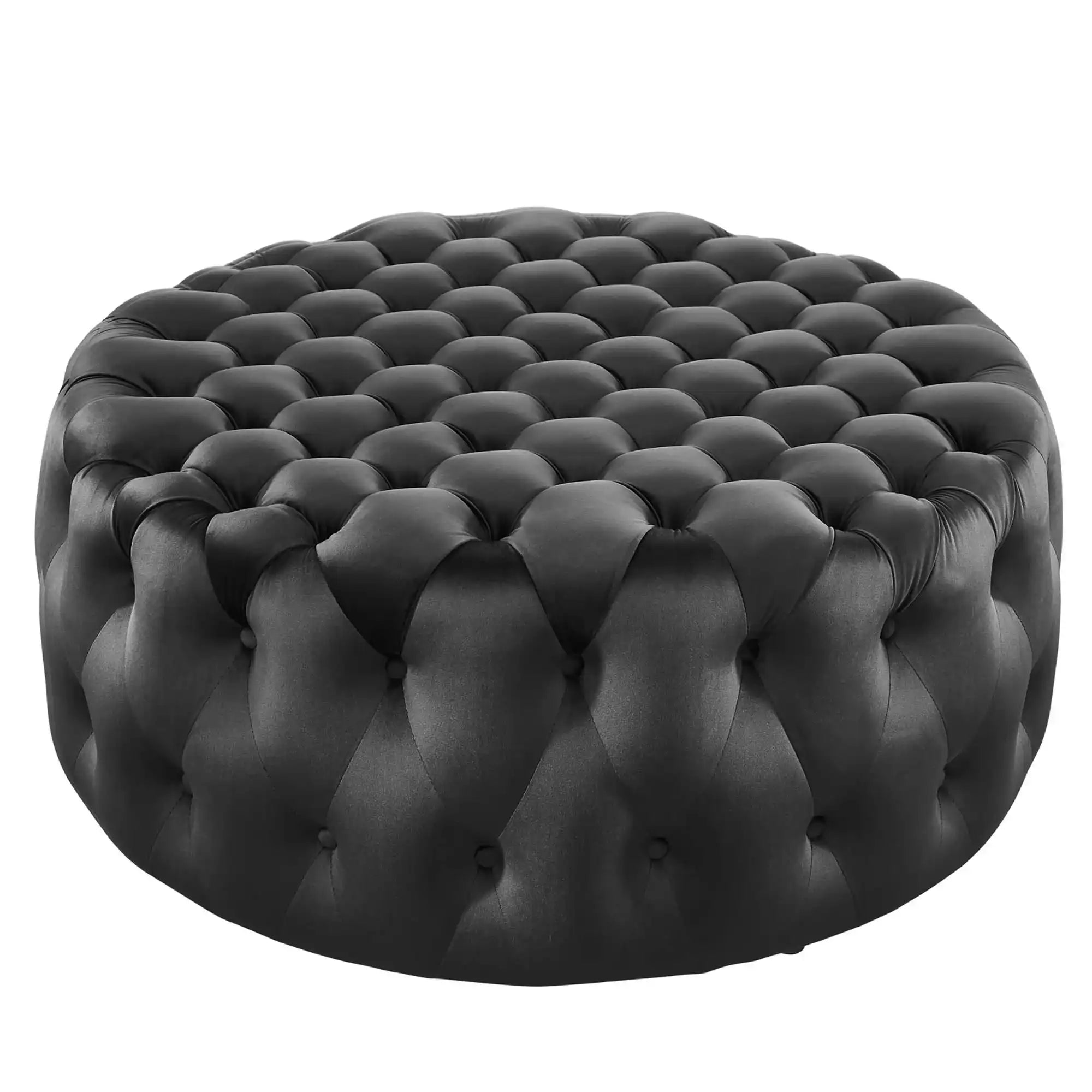 Amour Tufted Button Large Round Performance Velvet Ottoman by Modway - Best Buy Furniture