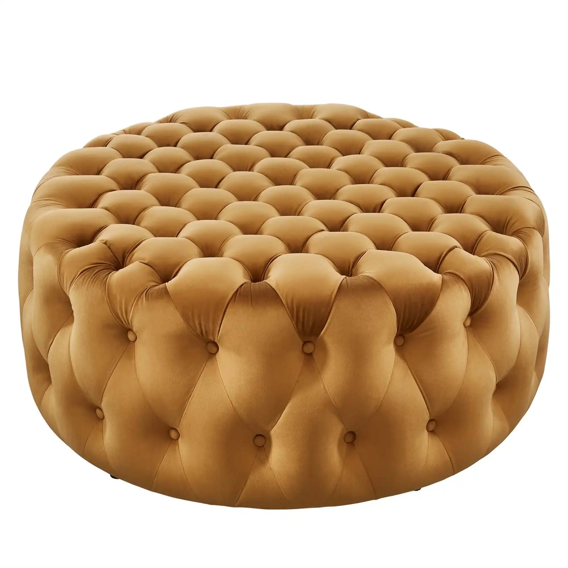 Amour Tufted Button Large Round Performance Velvet Ottoman by Modway - Best Buy Furniture