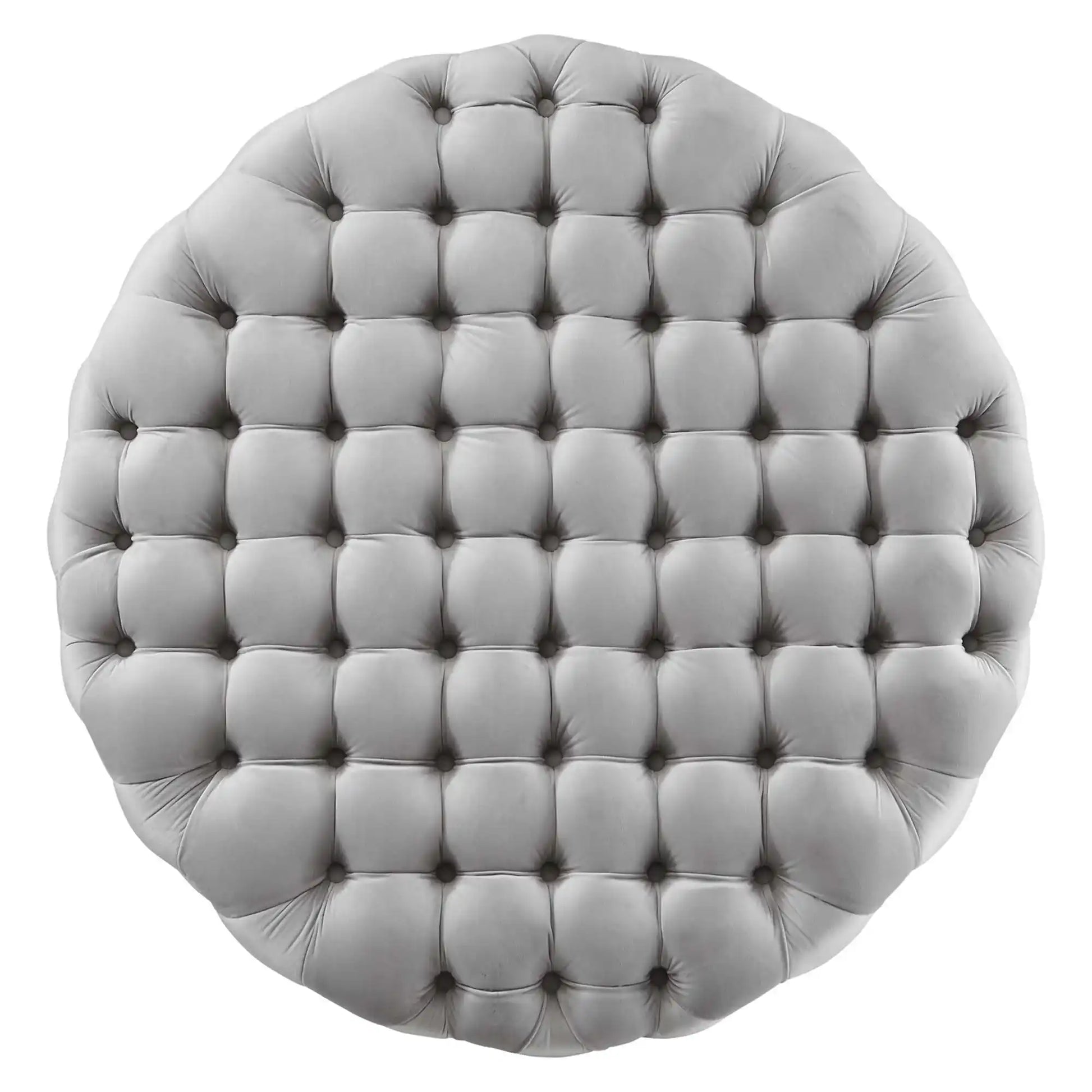 Amour Tufted Button Large Round Performance Velvet Ottoman by Modway - Best Buy Furniture
