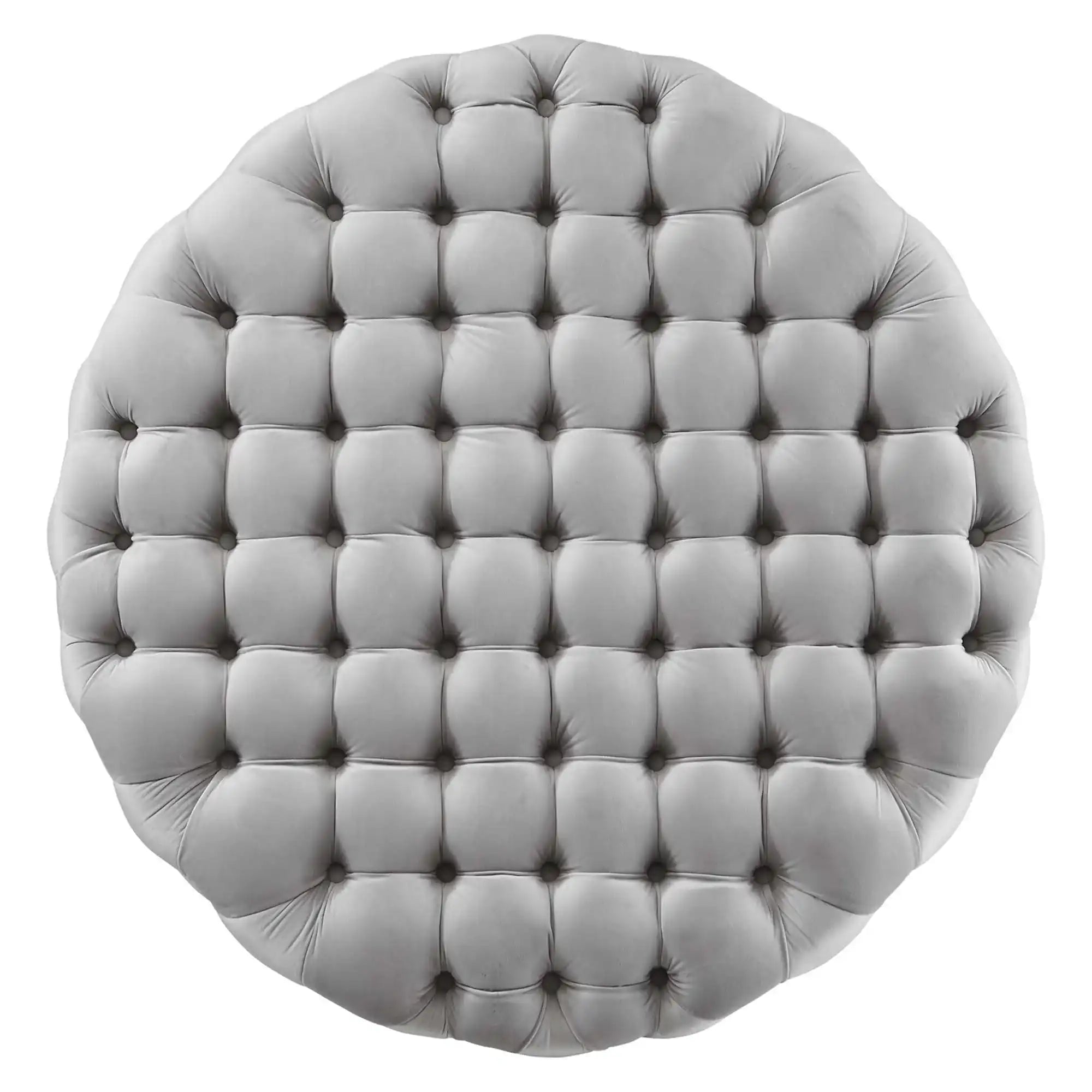 Amour Tufted Button Large Round Performance Velvet Ottoman by Modway - Best Buy Furniture