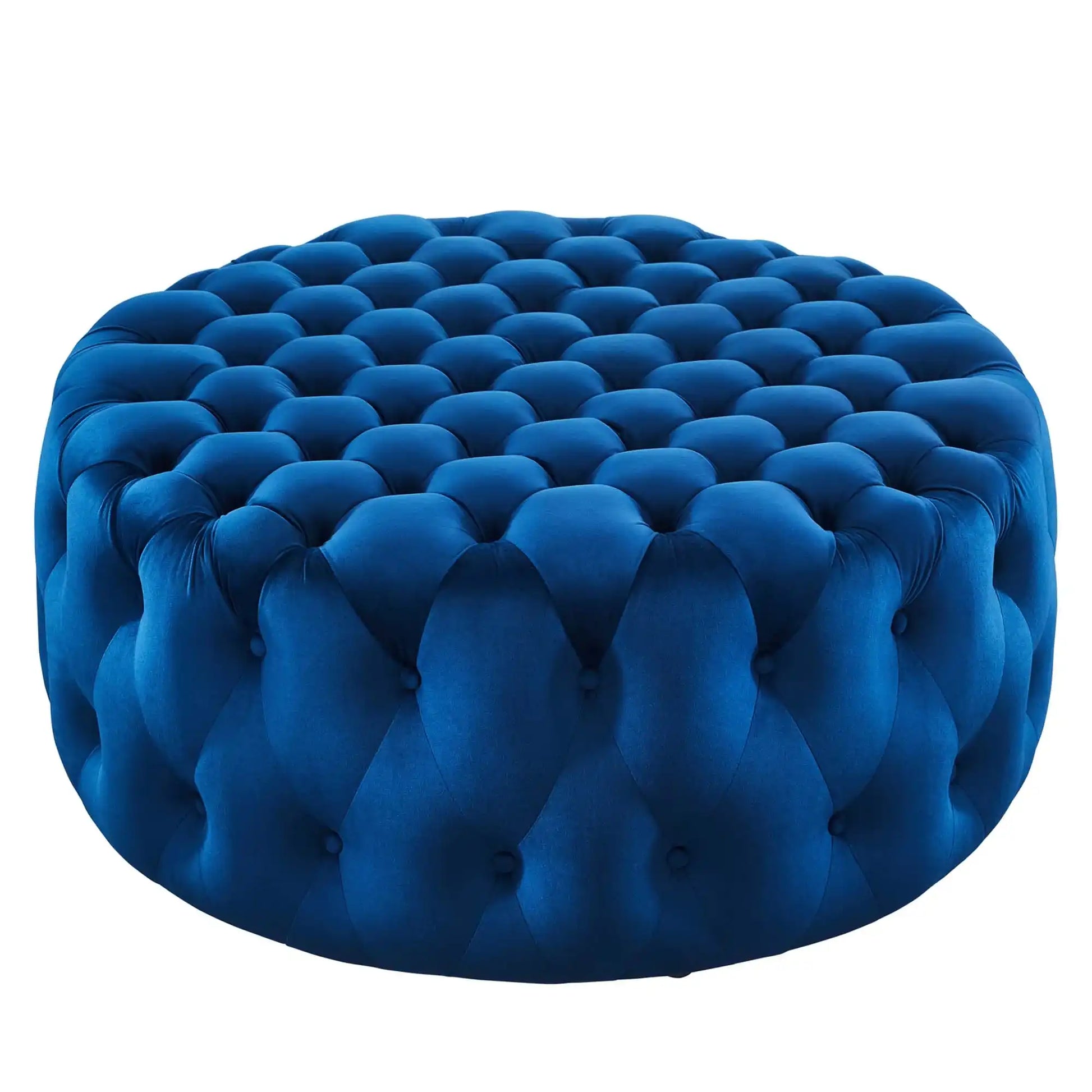 Amour Tufted Button Large Round Performance Velvet Ottoman by Modway - Best Buy Furniture