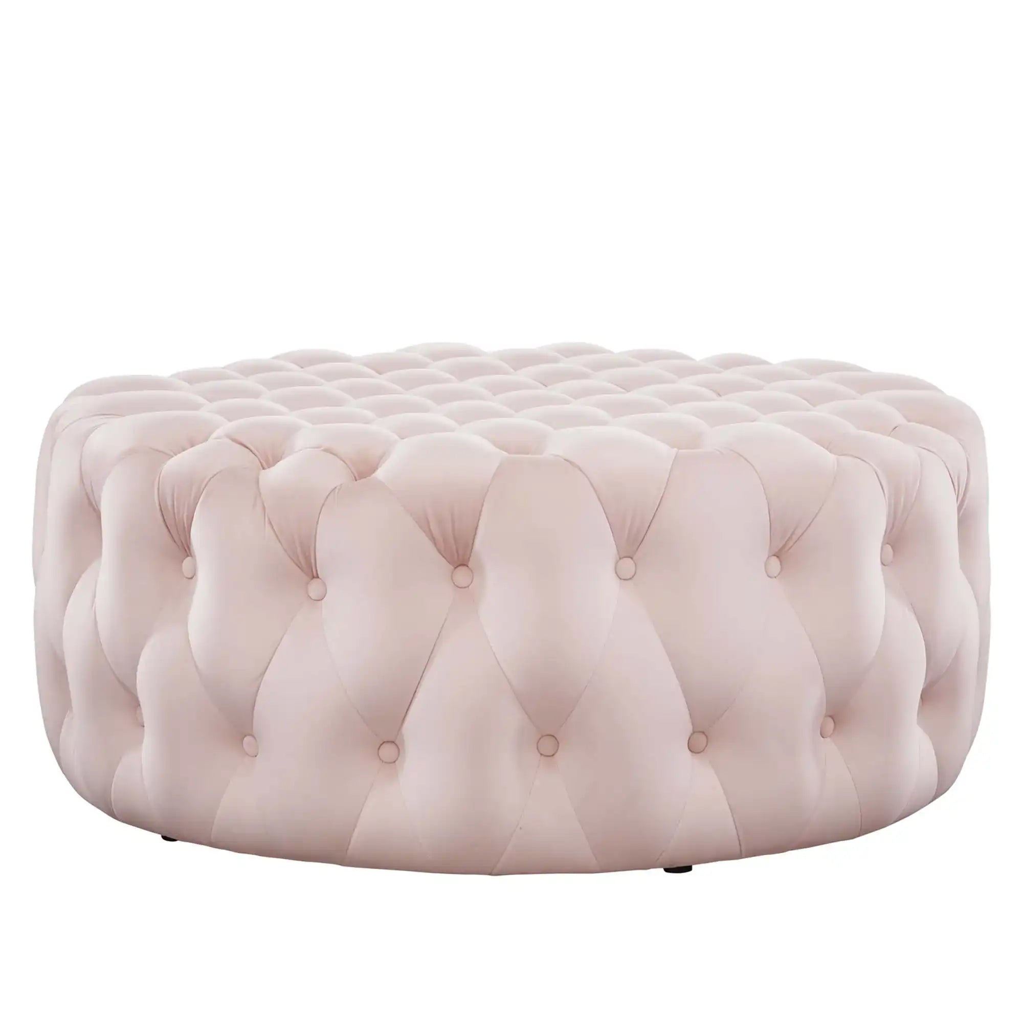 Amour Tufted Button Large Round Performance Velvet Ottoman by Modway - Best Buy Furniture