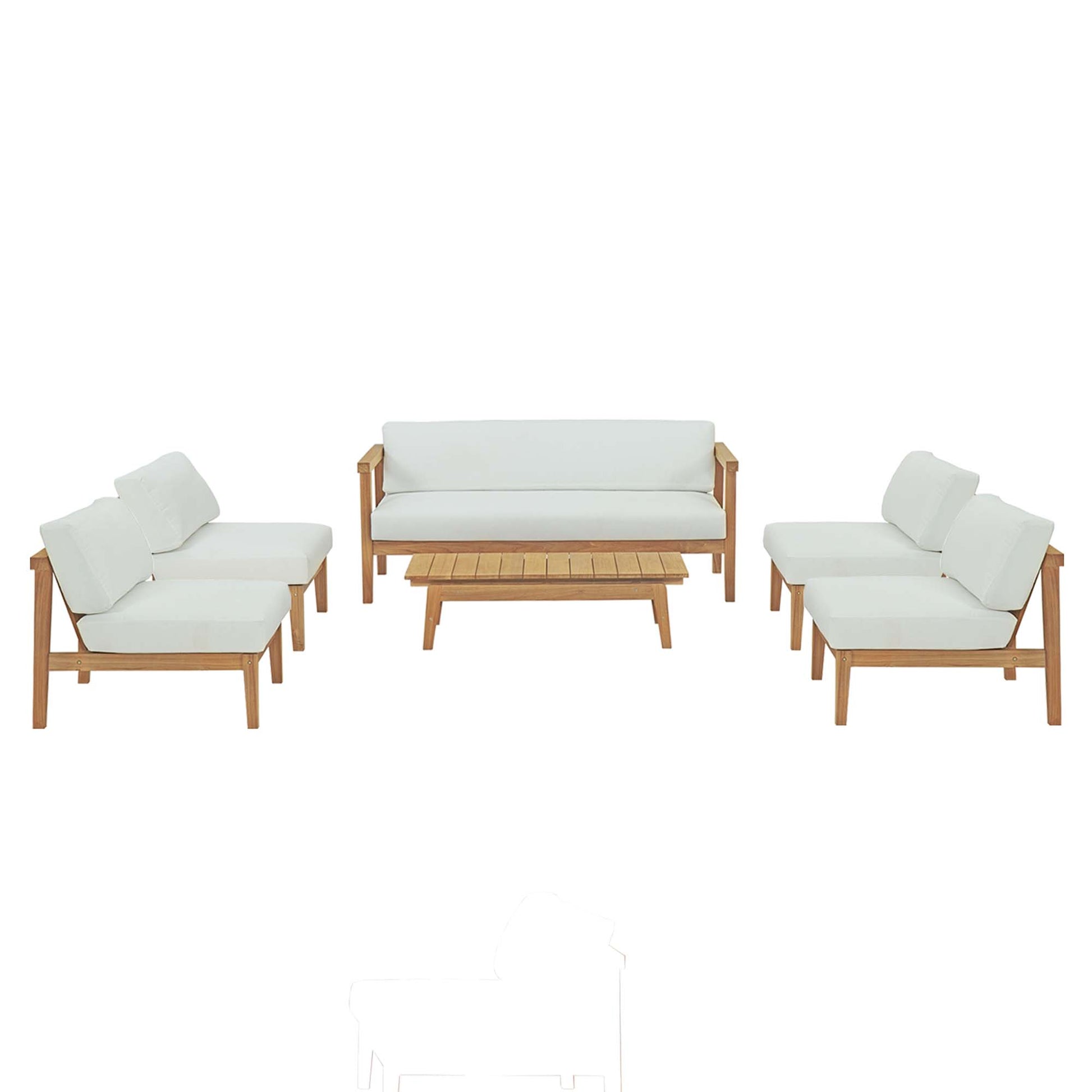 Bayport 6 Piece Outdoor Patio Teak Set by Modway - Best Buy Furniture