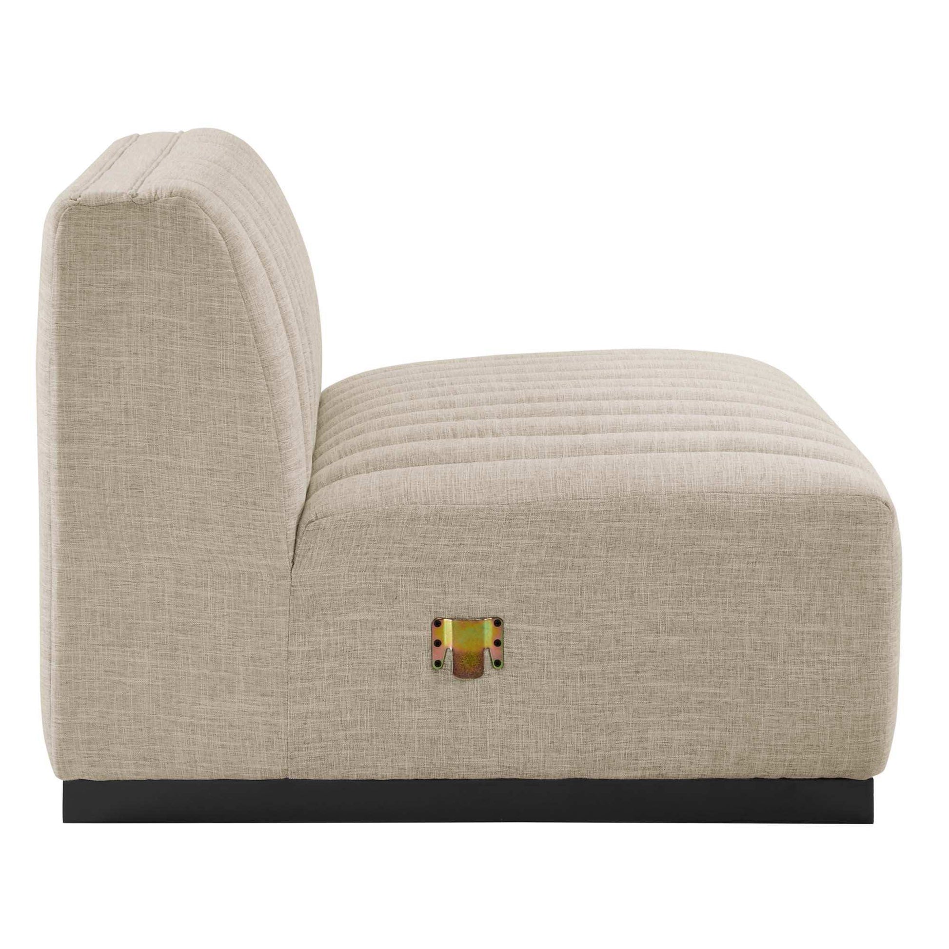 Conjure Channel Tufted Upholstered Fabric Armless Chair by Modway - Best Buy Furniture