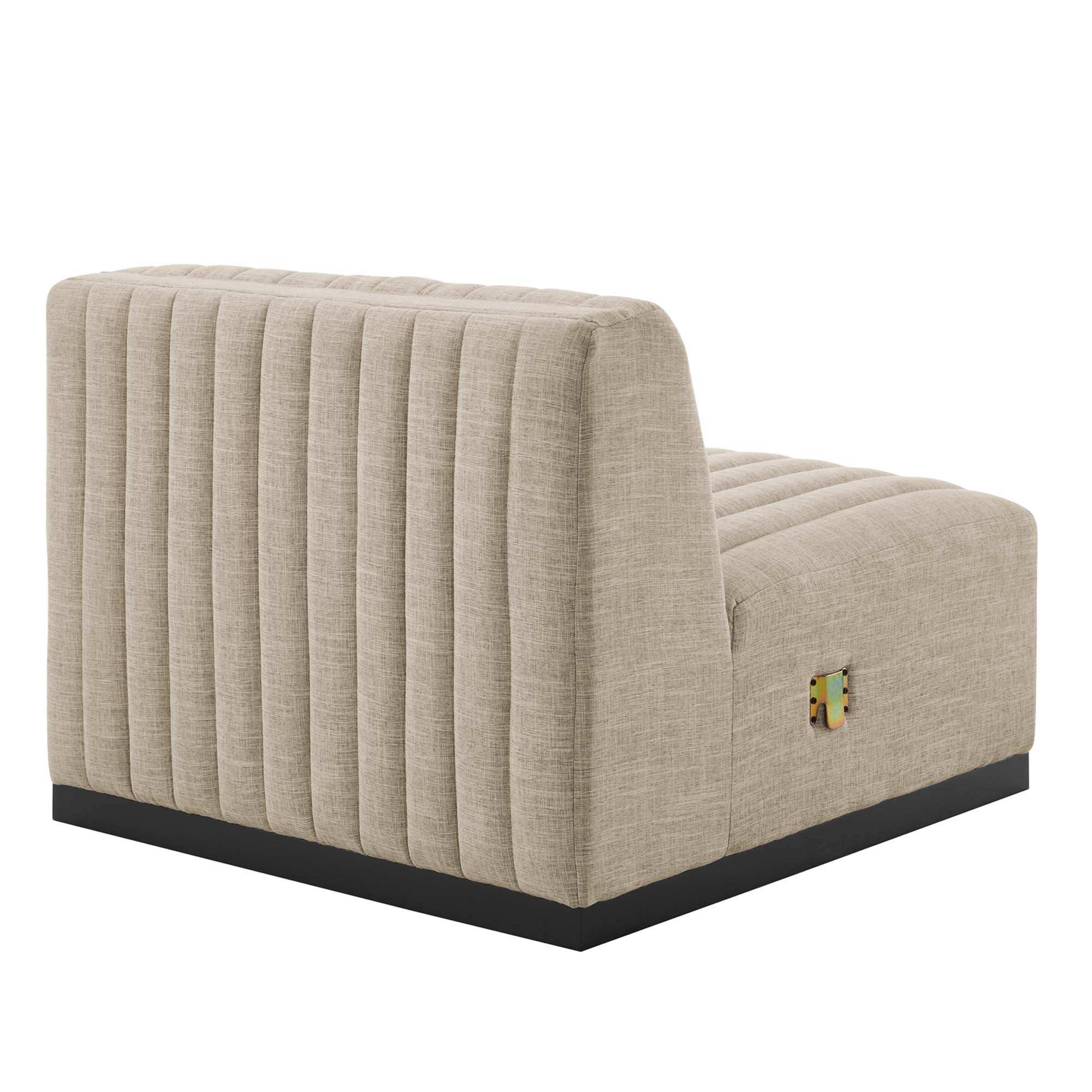Conjure Channel Tufted Upholstered Fabric Armless Chair by Modway - Best Buy Furniture