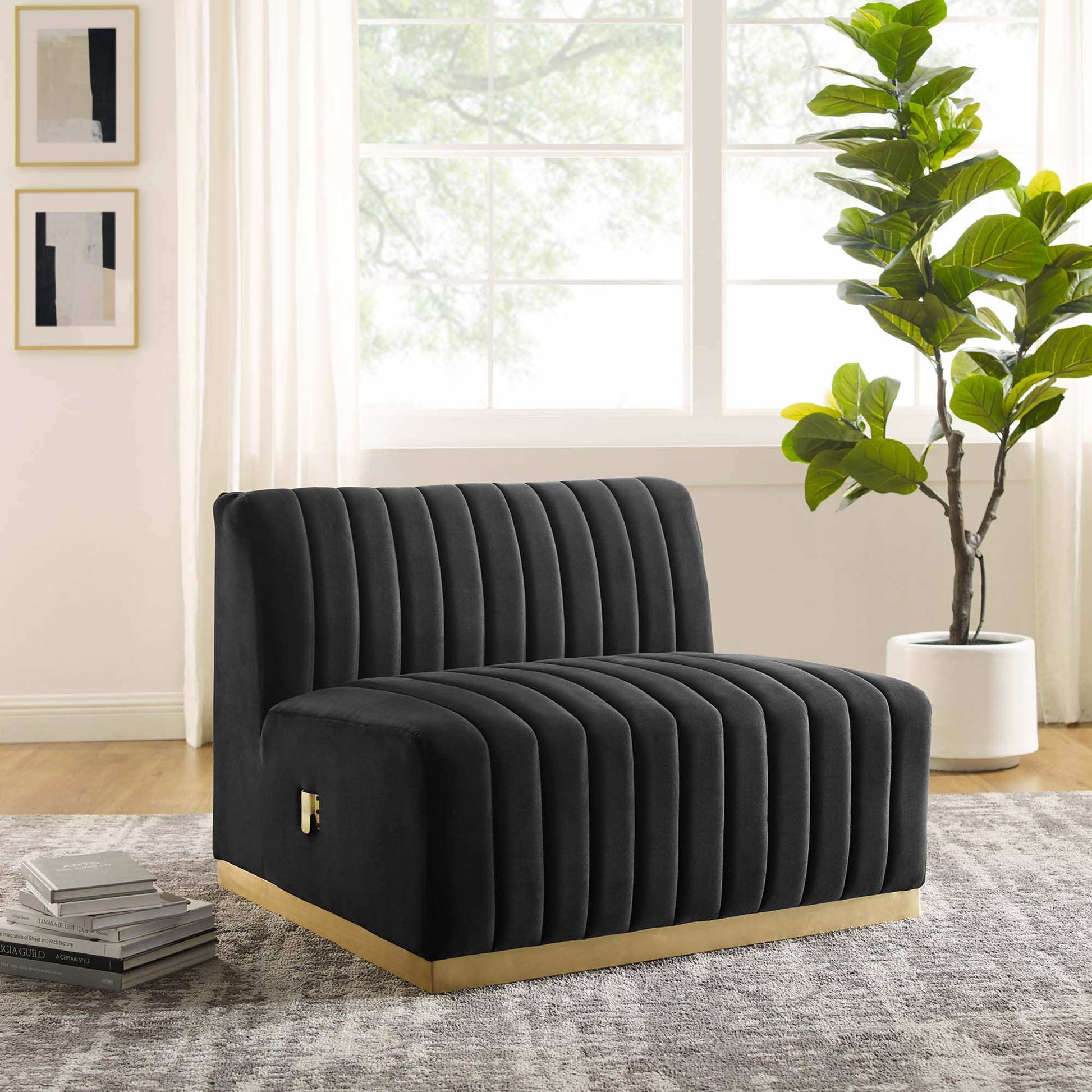Conjure Channel Tufted Performance Velvet Armless Chair by Modway - Best Buy Furniture