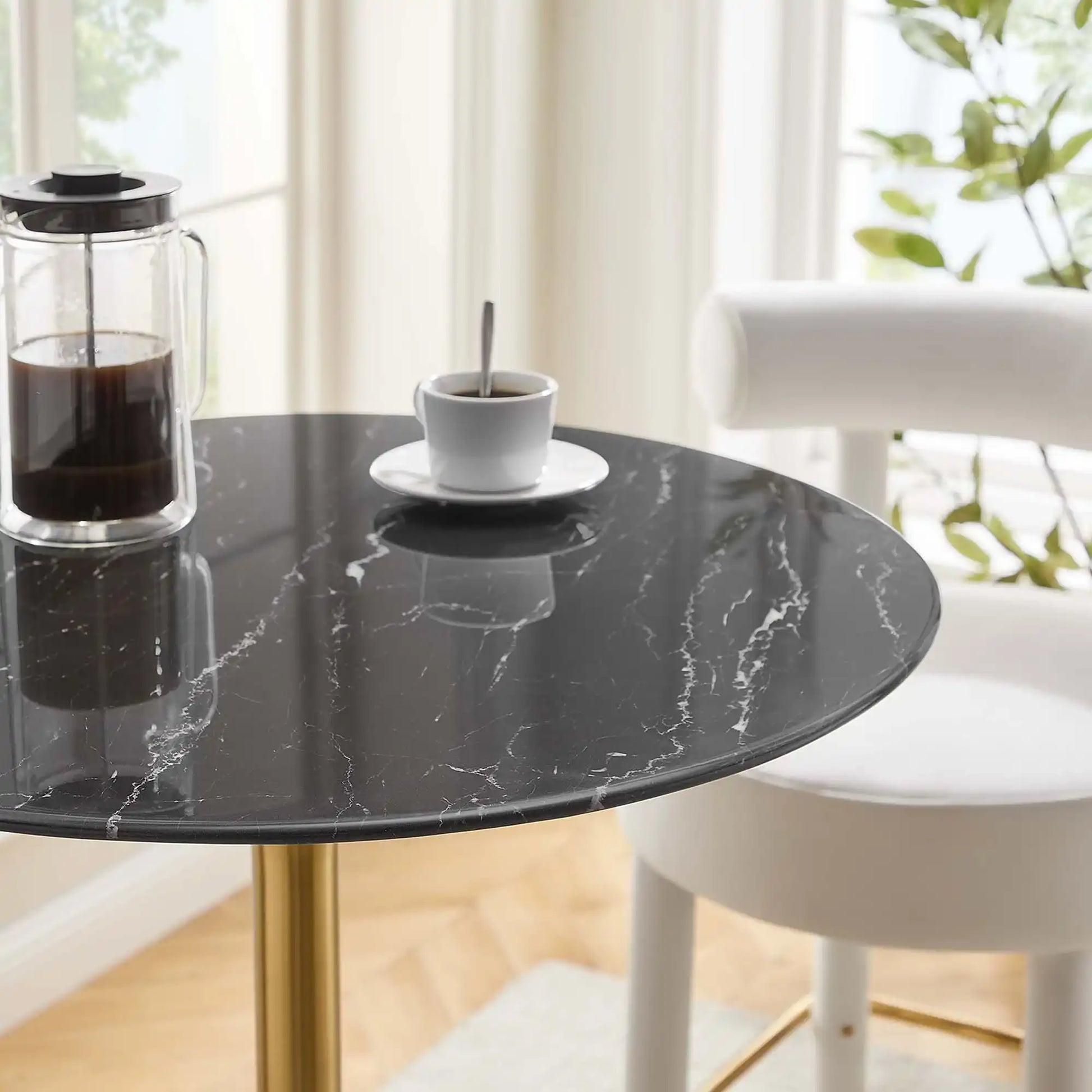 Lippa 28" Round Faux Marble Bar Table by Modway - Best Buy Furniture
