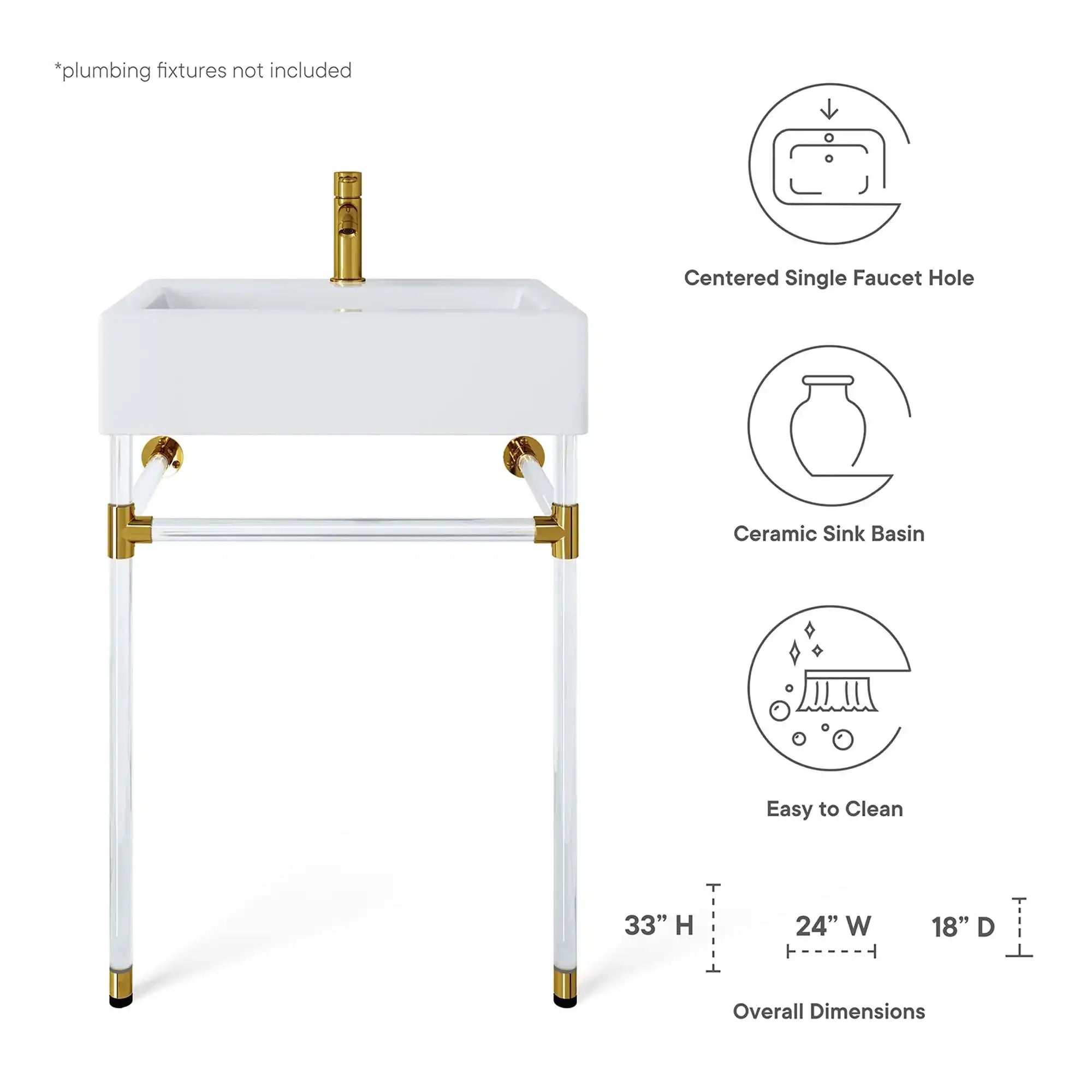 Redeem 24" Acrylic Wall-Mount Bathroom Vanity by Modway - Best Buy Furniture