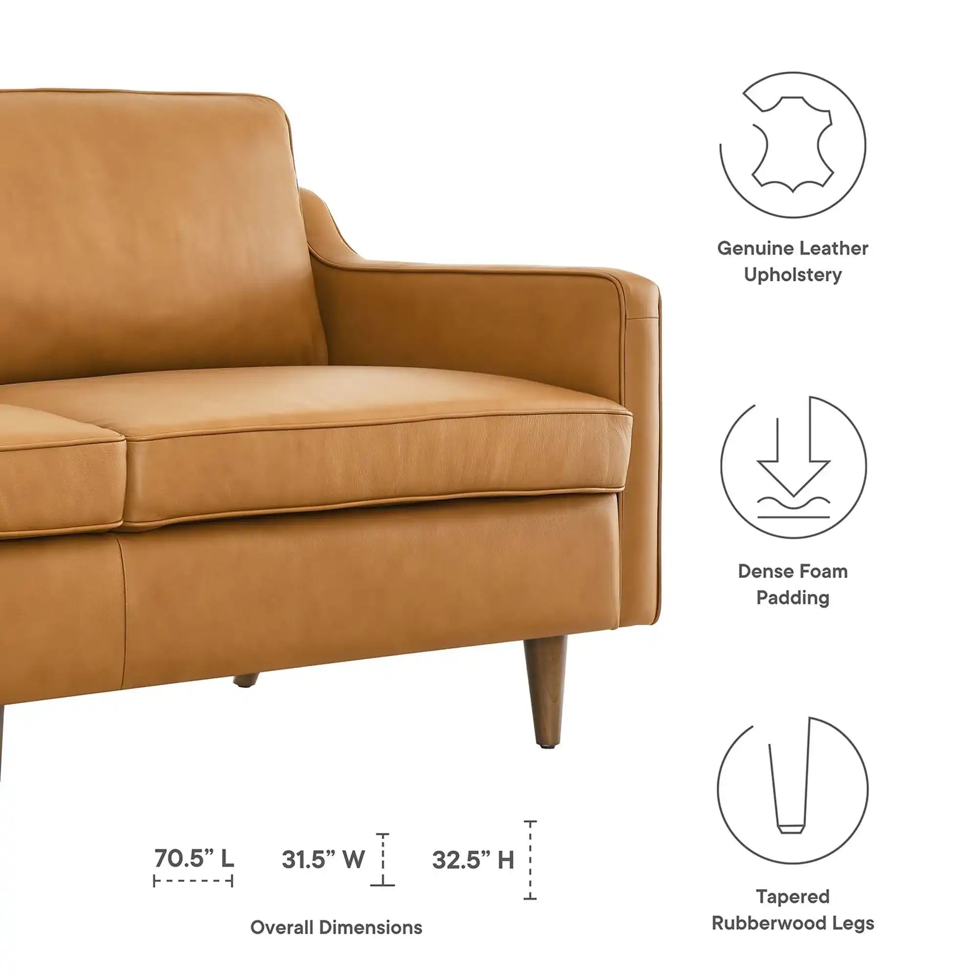 Impart Genuine Leather Sofa by Modway - Best Buy Furniture
