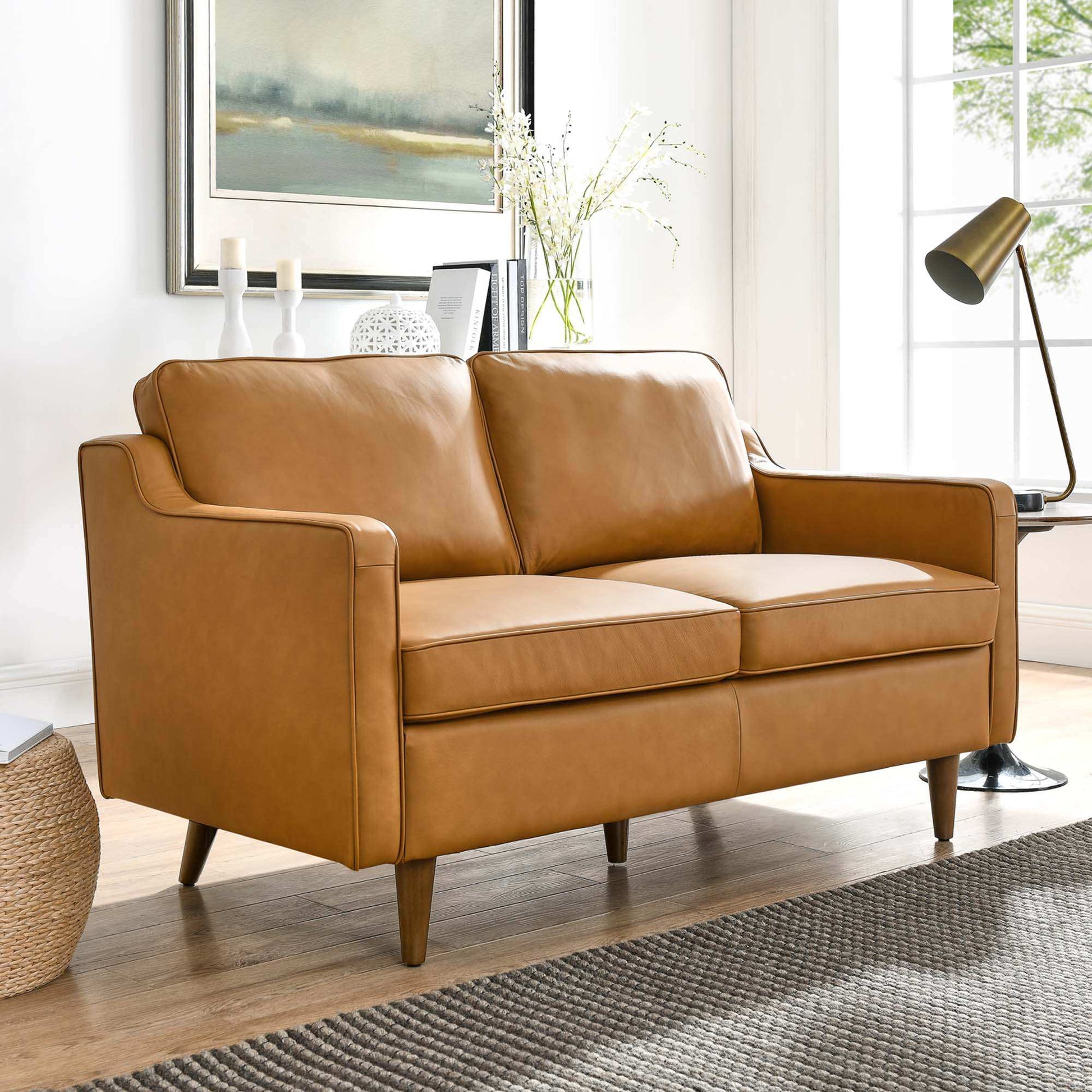 Impart Genuine Leather Loveseat by Modway - Best Buy Furniture