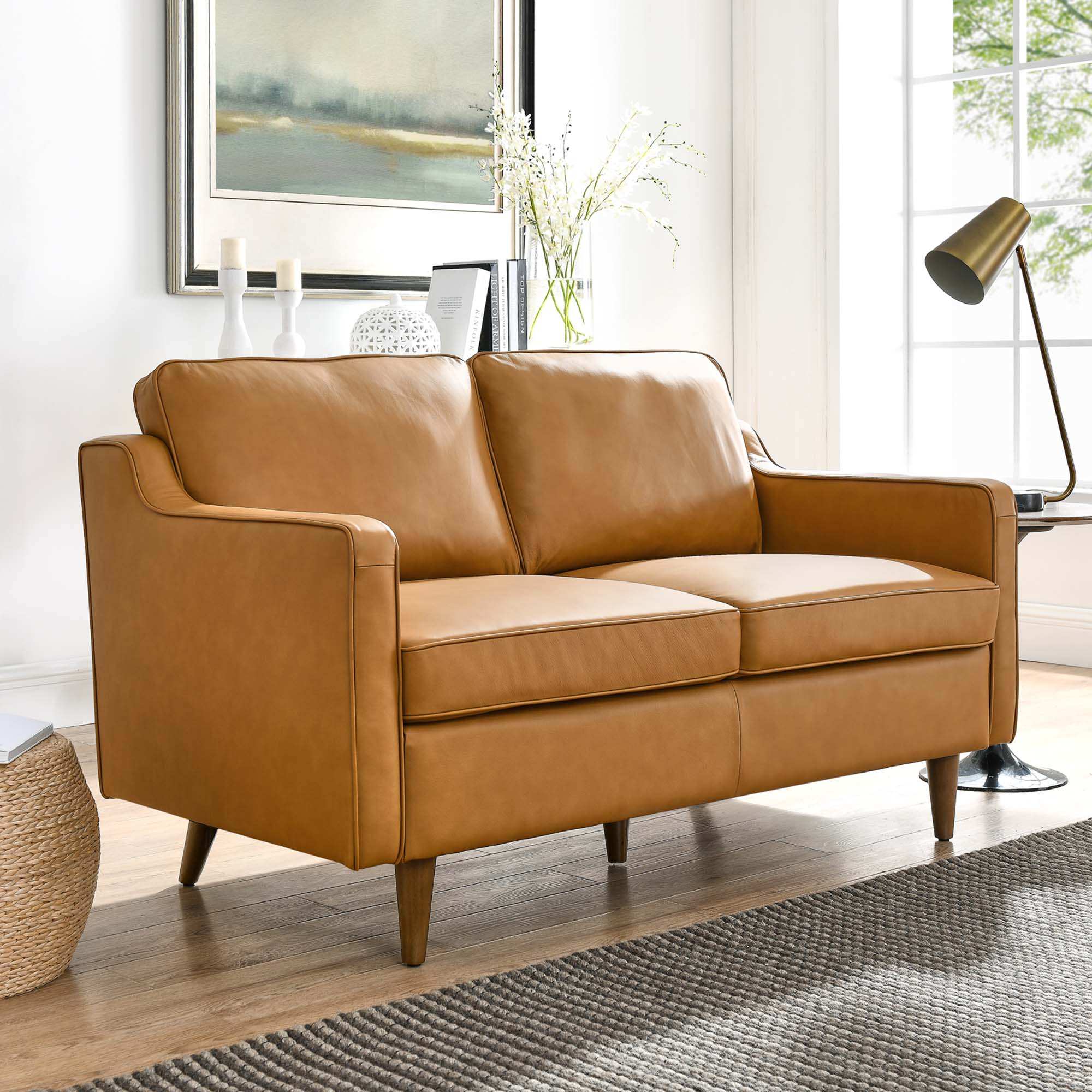 Impart Genuine Leather Loveseat by Modway - Best Buy Furniture