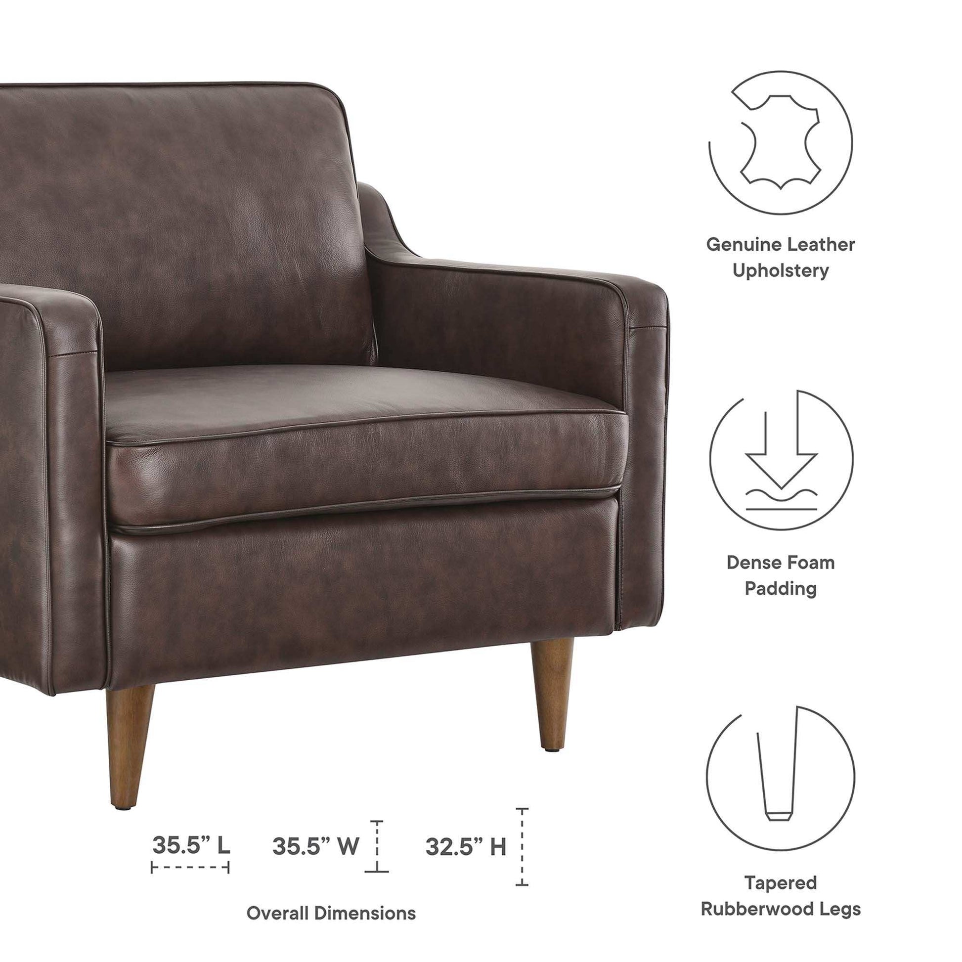Impart Genuine Leather Armchair by Modway - Best Buy Furniture