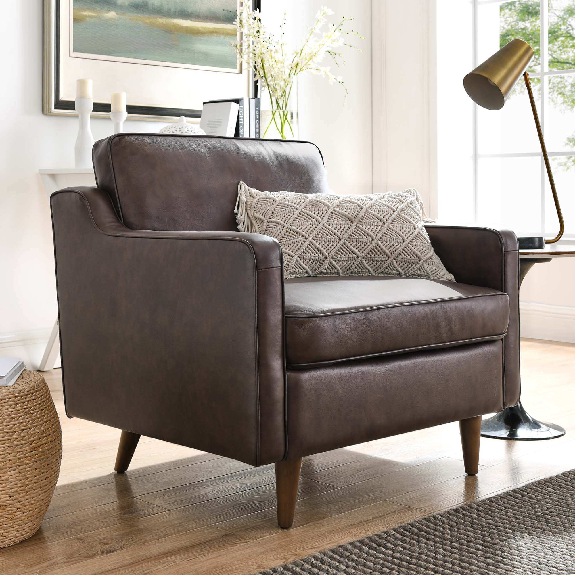 Impart Genuine Leather Armchair by Modway - Best Buy Furniture