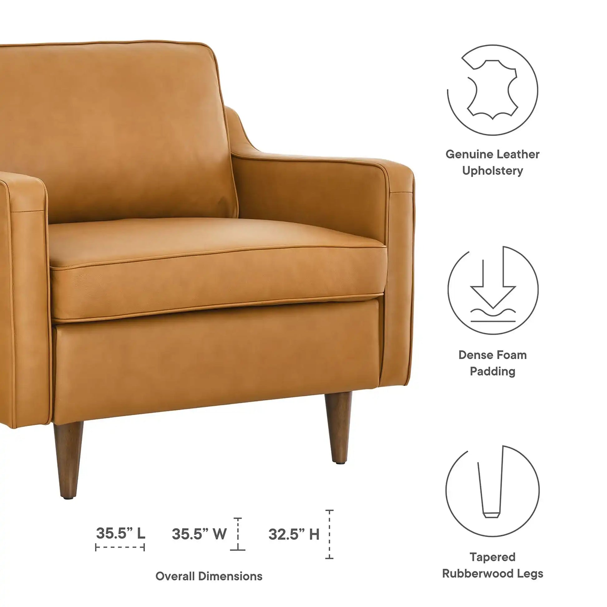 Impart Genuine Leather Armchair by Modway - Best Buy Furniture