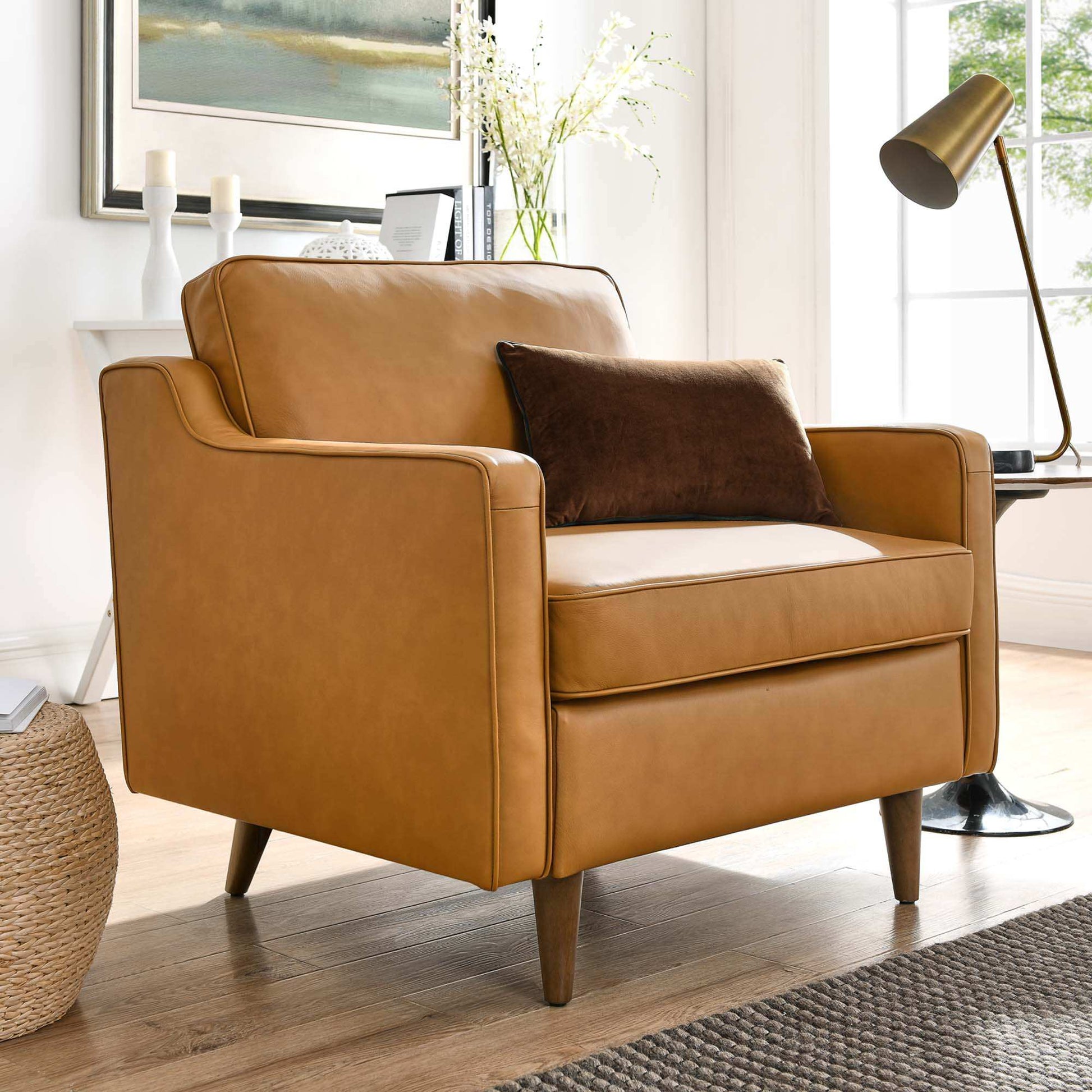 Impart Genuine Leather Armchair by Modway - Best Buy Furniture